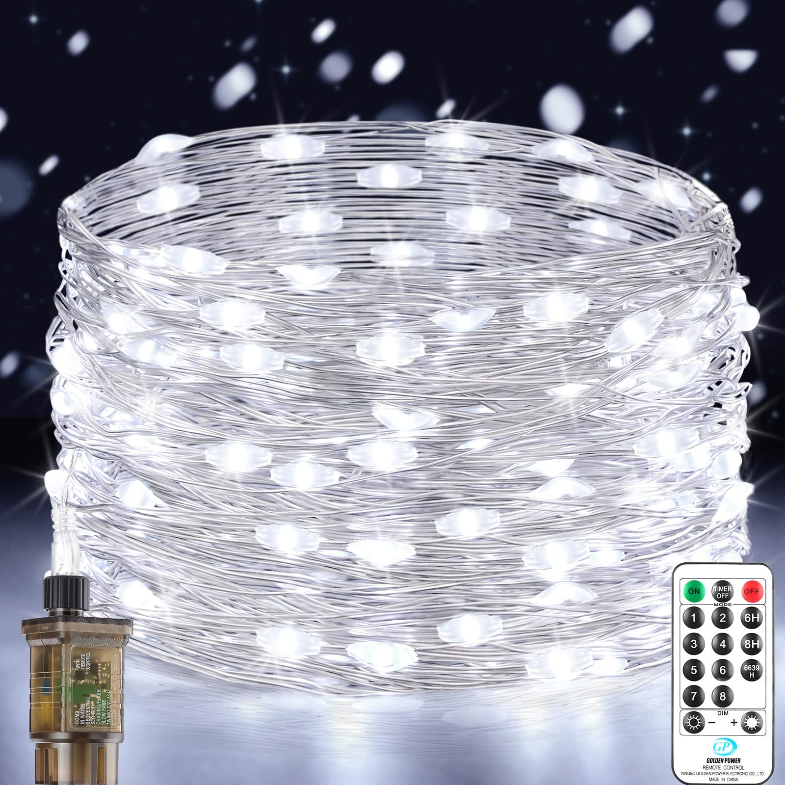 Forepin Fairy Lights Plug in, 18M 150LED Fairy Lights Mains Powered Outdoor Waterproof String Light with Remote Timer, Christmas Lights 8 Modes for Outside Indoor Garden Party Wedding Decorations