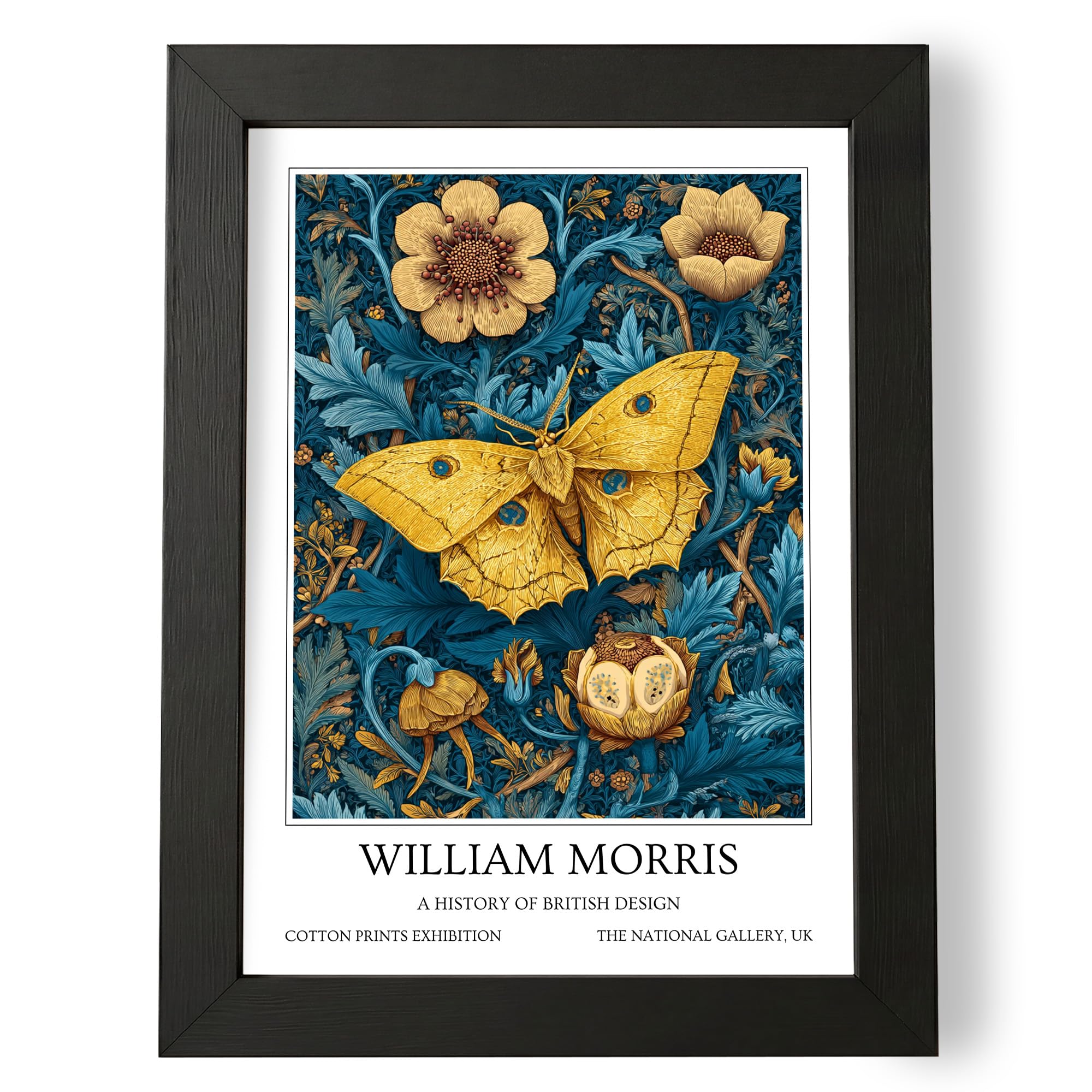 Fans Favourites William Morris - Vintage Art Noevua British Prints, Botanical Wall Art, A History of British Design Collection (Yellow Butterfly, A3, Unframed) — image 1