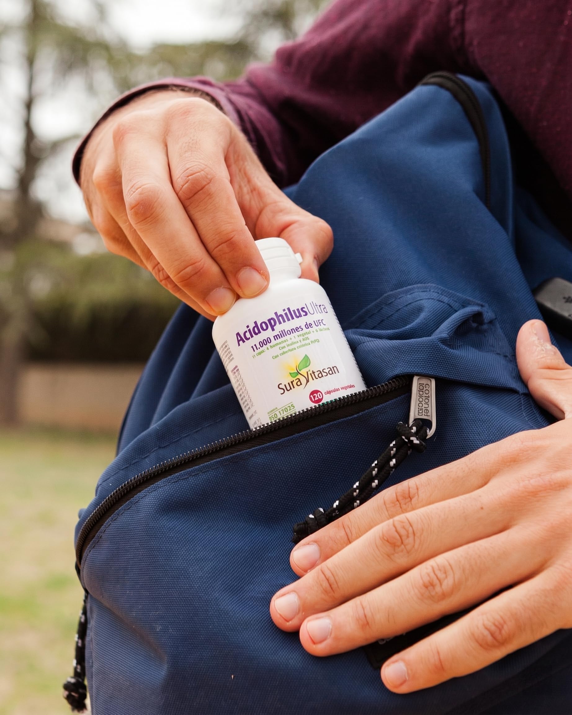 SURA VITASAN Acidophilus Ultra 120 Cápsulas con Cobertura Entérica | Probióticos con 11.000 Millones de UFC, 11 Cepas + Prebióticos FOS/AOS, para Equilibrio de Microbiota, Salud Intestinal