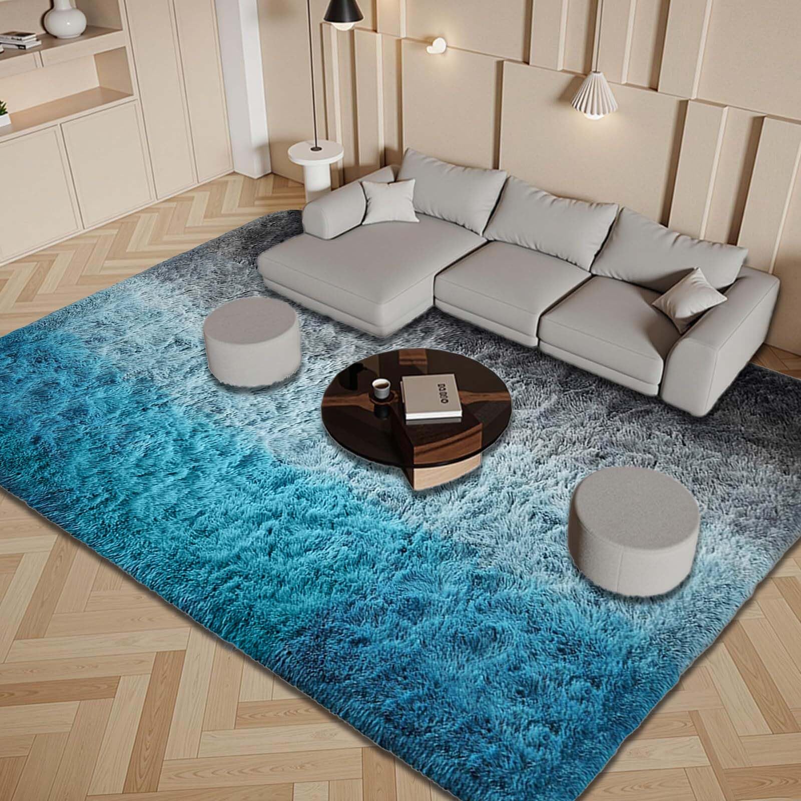 Tapis à poils longs doux pour chambre et salon chaleureux au quotidien
