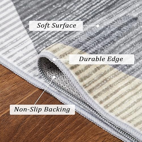 Miniatura 3 de Alfombra geométrica de 8 x 10 pies, moderna para interiores, con estampado triangular, enrejado, alfombra de terciopelo, alfombra de acento
