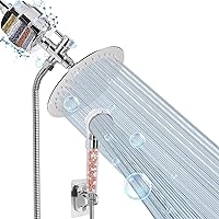 Vista 1 de HarJue - Cabezal de ducha con filtro, alta presión de 8 pulgadas con filtro combinado para agua dura, elimina el cloro, el flúor y las sustancias