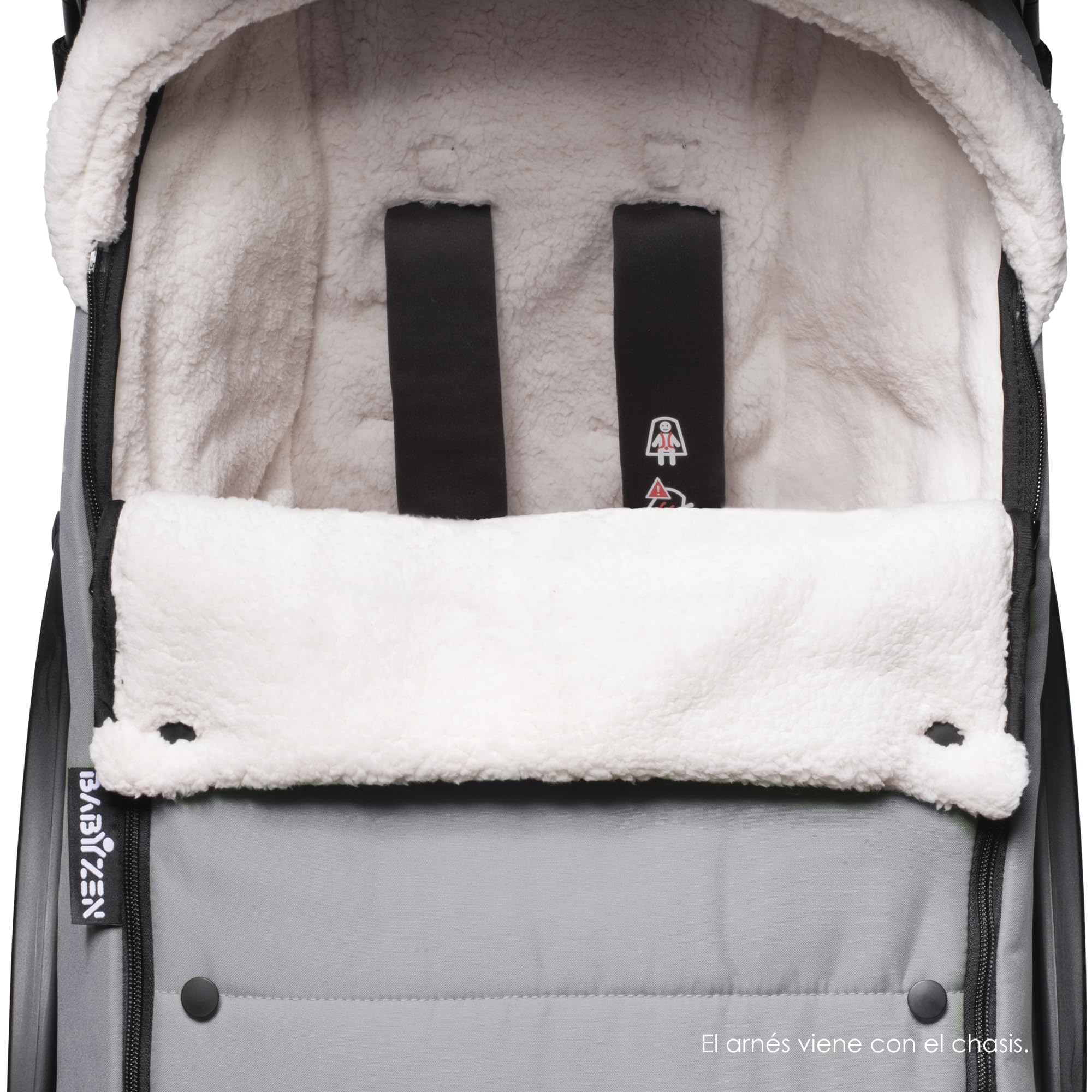 Babyzen Saco YOYO, Stone - Forro Polar y Capucha con cordón para Mantener Caliente al bebé - Incluye Bolsa para Viaje - Lavable a máquina