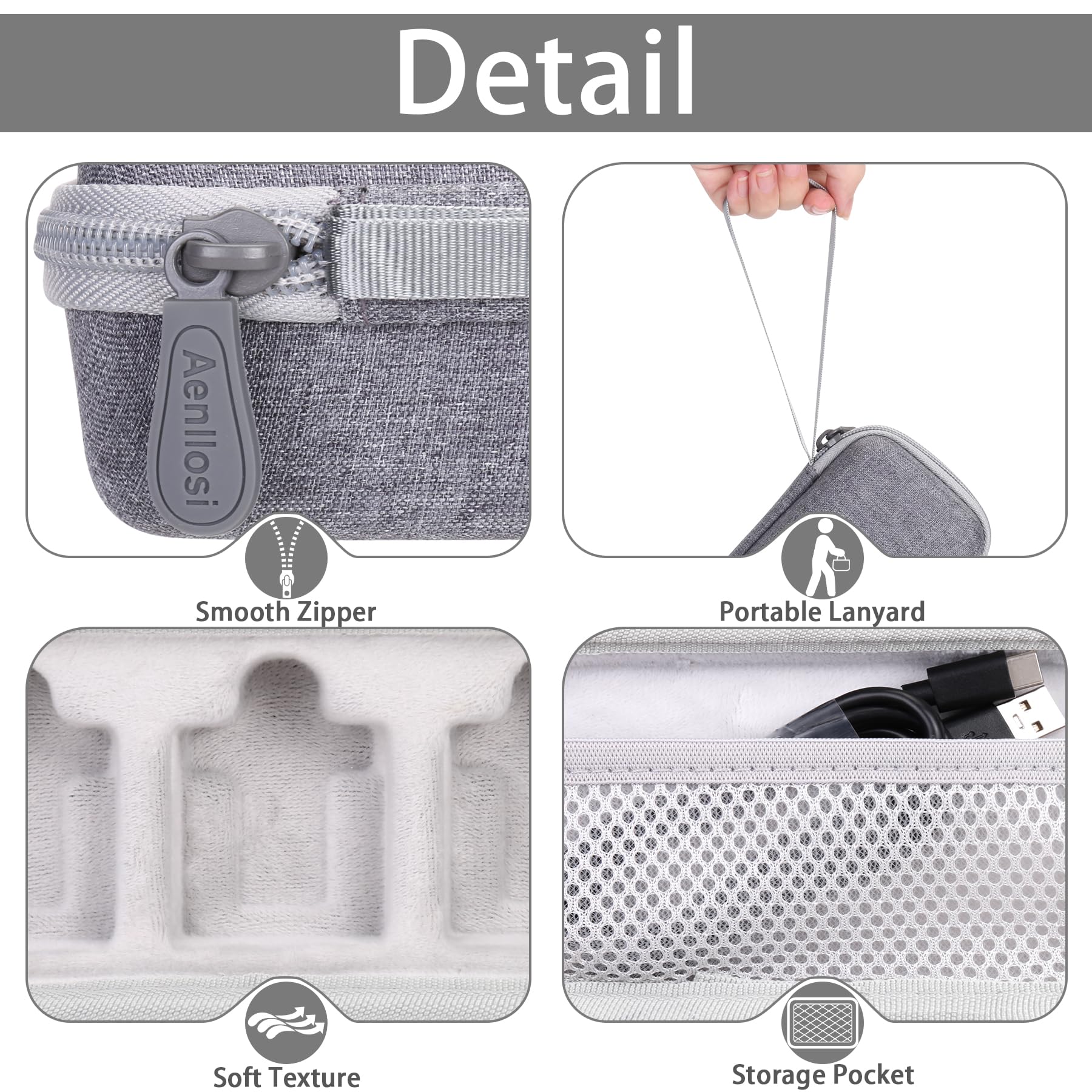 Aenllosi para RØDE Rode Wireless ME/GO Gen 3 /GO Gen 2 Estuche rígido Protector de Transporte, Gris, Solo Estuche