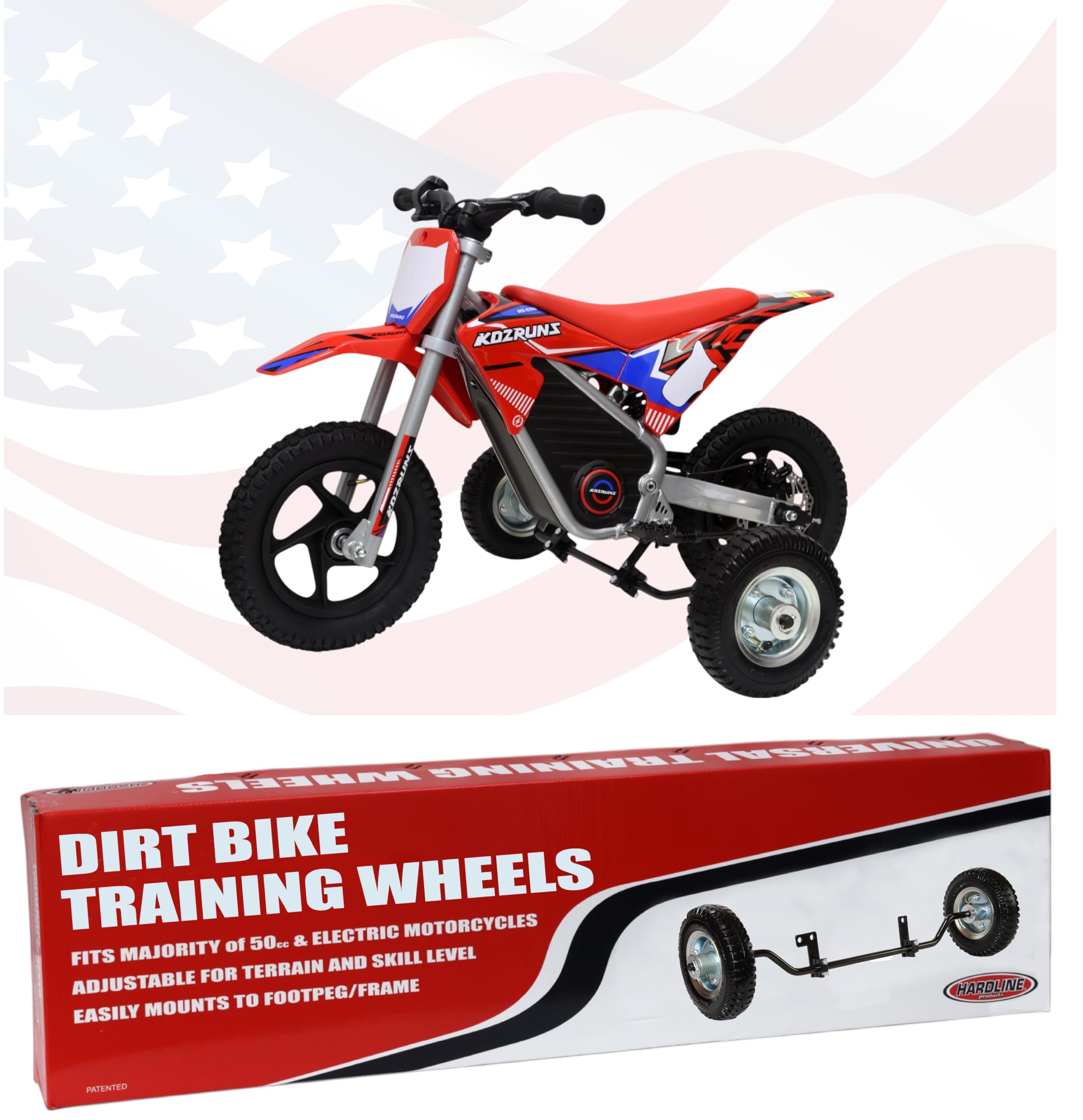 Hardline Products USA Wheels for Tots Training Wheels for OLALA, KDZRUNS, TUIBOKA Electric Dirt Bike 200W, 250W &amp; 350W