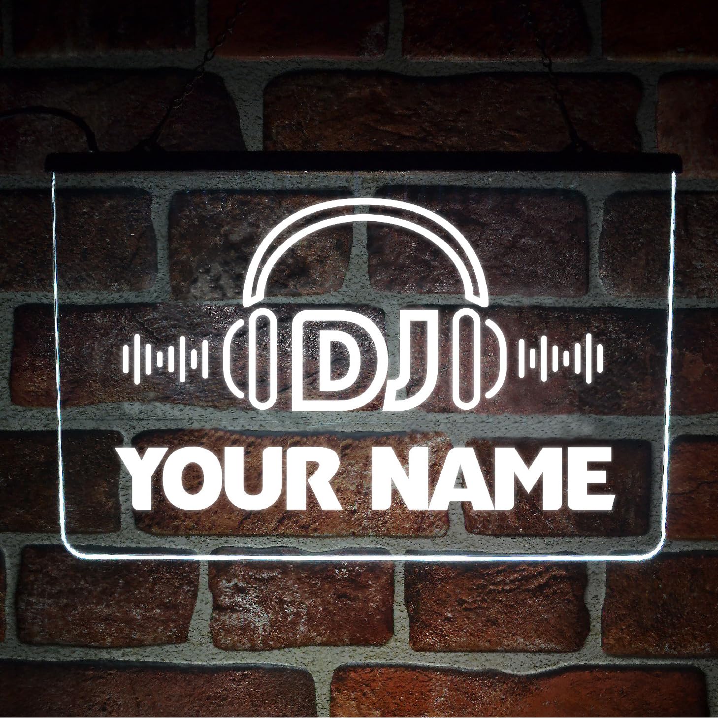 Paint The Town Led White Personalised Dj Studio Neon Led Sign – Custom Light Up Name Plaque For Music Room, Radio Station, Booth Accessories – Unique Gift Ideas (Usb Powered) (White)