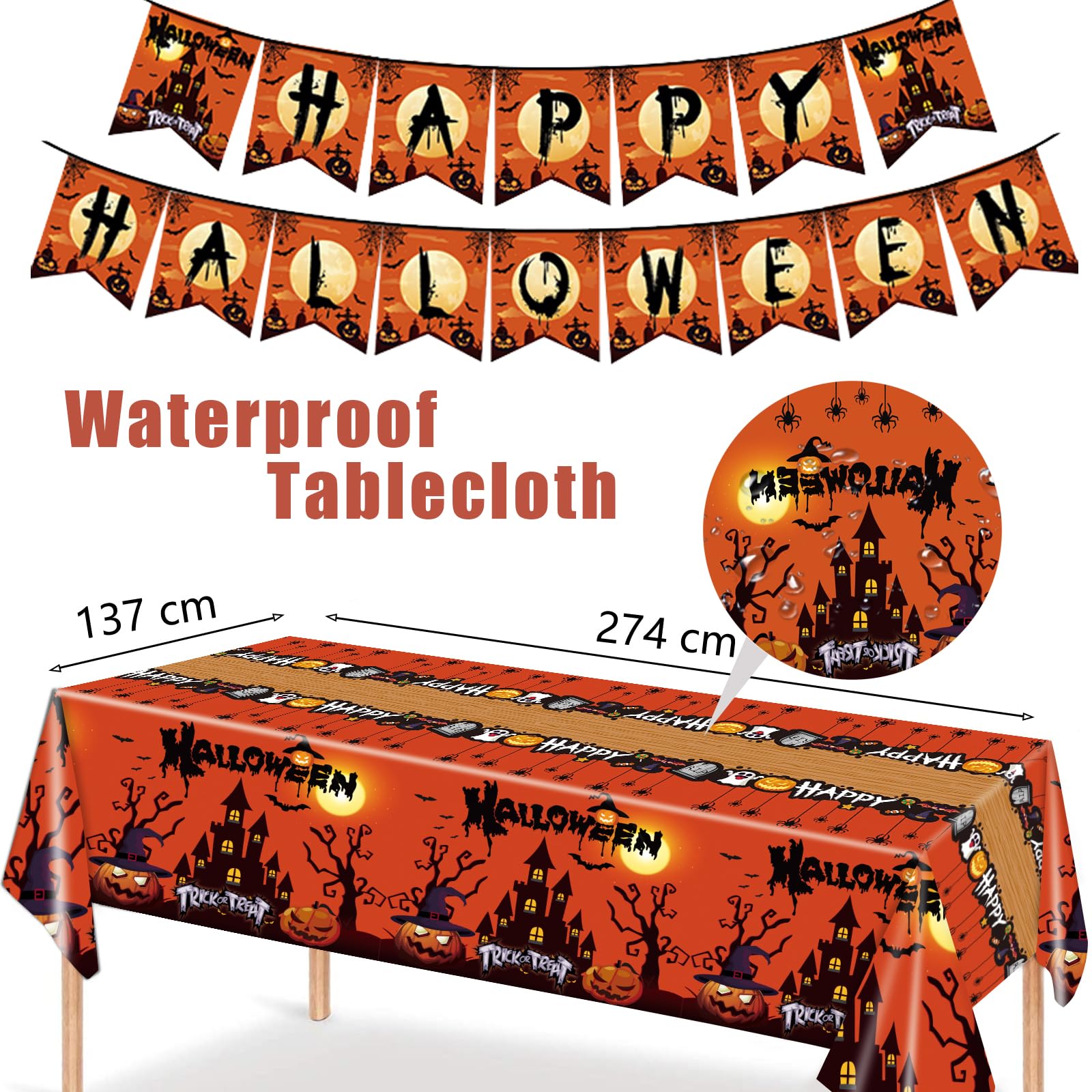 Set 52 Pièces Fête Thème Halloween Vaisselle Assiette Kit, Assiettes En Papier à Thème Decoration Table Halloween Set 52 Pièces Fête Thème Halloween Vaisselle Assiette Kit, Assiettes En Papier à Thème Decoration Table Halloween