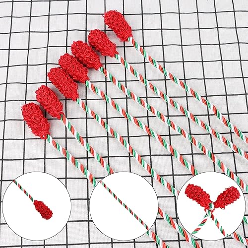 Miniatura 3 de DIYASY Guirnalda decorativa para escaleras, 12 unidades, color rojo, verde y blanco, lazos de Navidad, barandilla, barandilla, reutilizable y