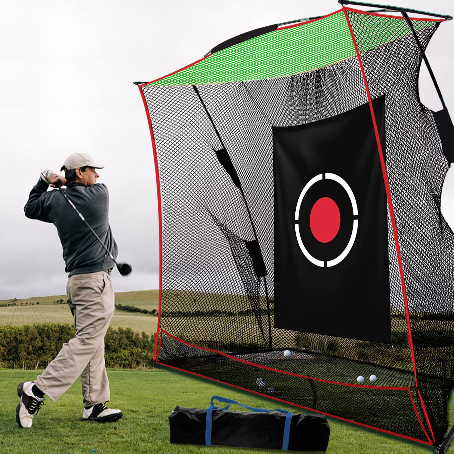 ゴルフ練習用ネット ターゲット付き Golf Style ゴルフ ターゲット 1.46×1.46m ターゲットシート