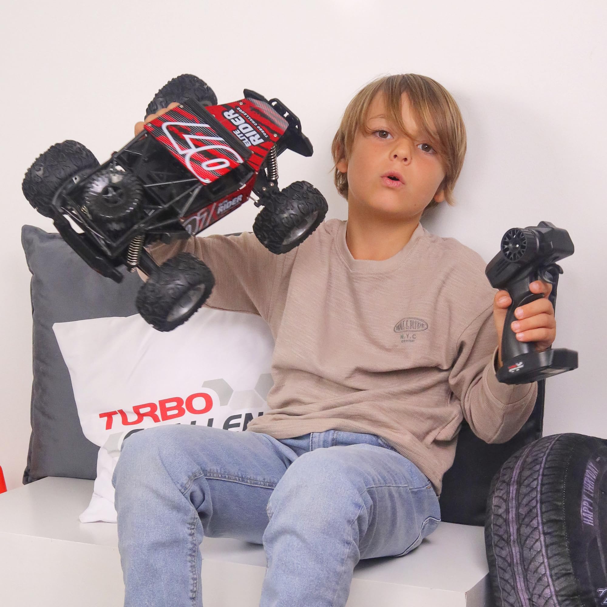 TURBO CHALLENGE - Avventura con il Buggy - Elite - 094862LR - Auto Telecomandata - Rossa - 1/14 - Pronta all'Uso - Batteria Ricaricabile e Batterie Incluse - Metallo - A Partire dai 8 anni