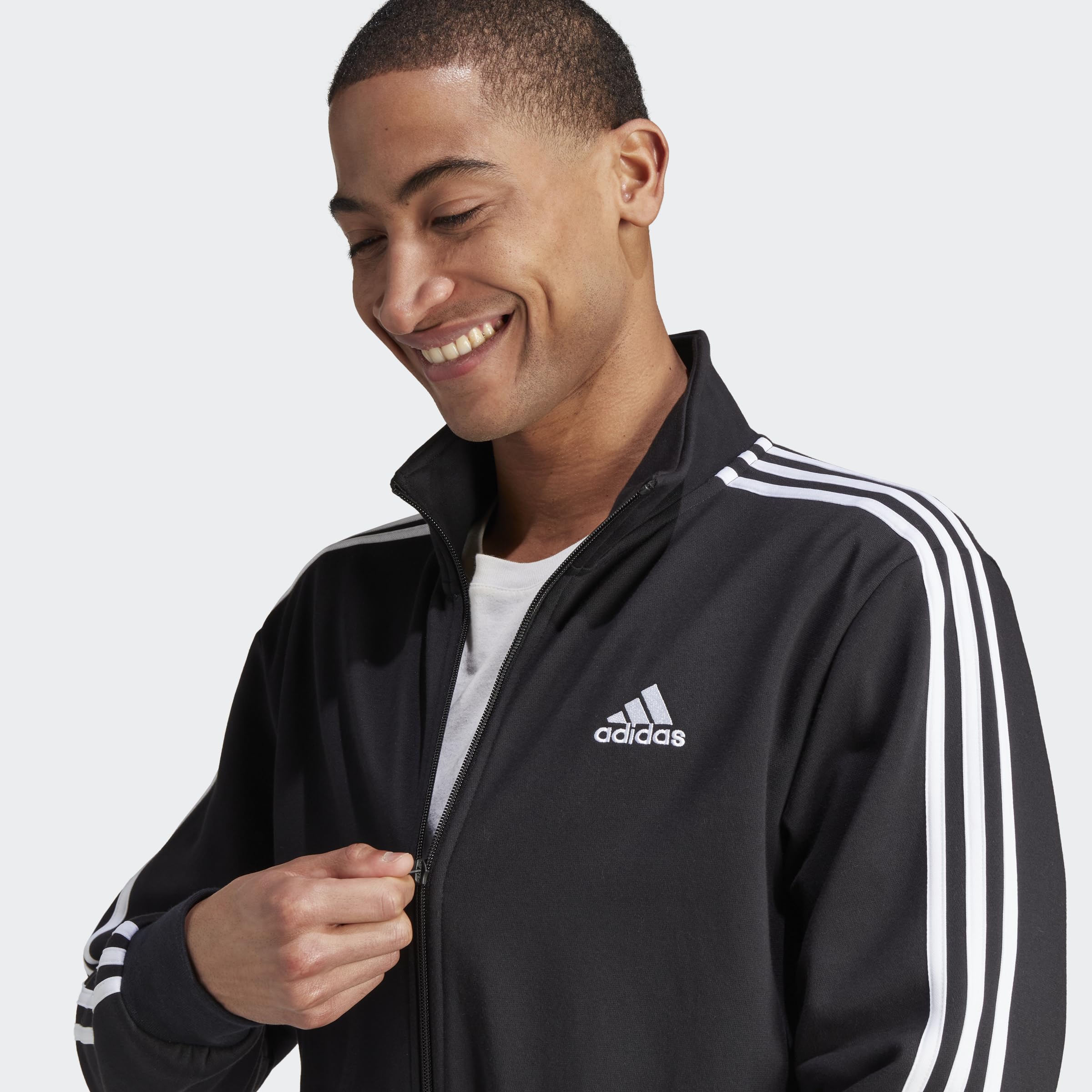 adidas Basic 3-stripes Fleece Track Suit Tuta da allenamento Uomo (Pacco da 1)