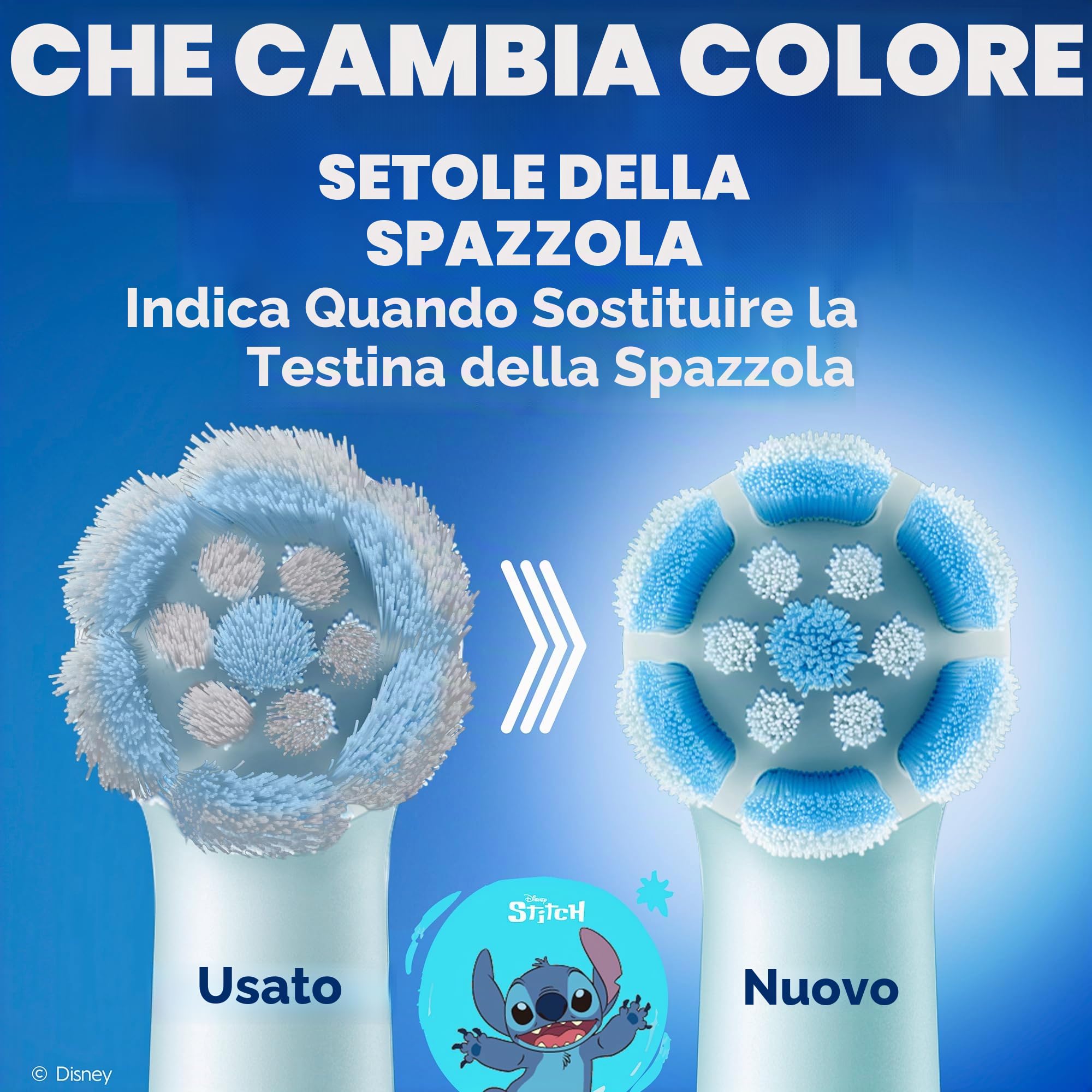 Oral-B iO Kids 6+ Stitch - Spazzolino da denti di ricambio, 4 pezzi