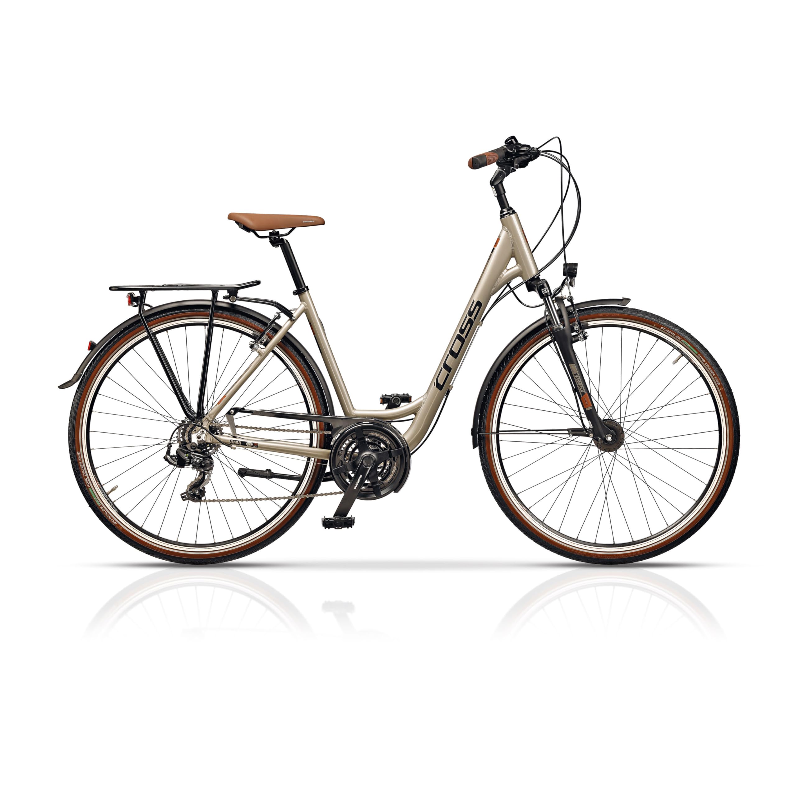 Airtracks 28 Zoll Damen Trekking Fahrrad Area Lady Low Step Trekkingrad 21 x Gang Shimano RD- TY500 SGS Beige - Rahmenhöhen 46cm 50cm 54cm