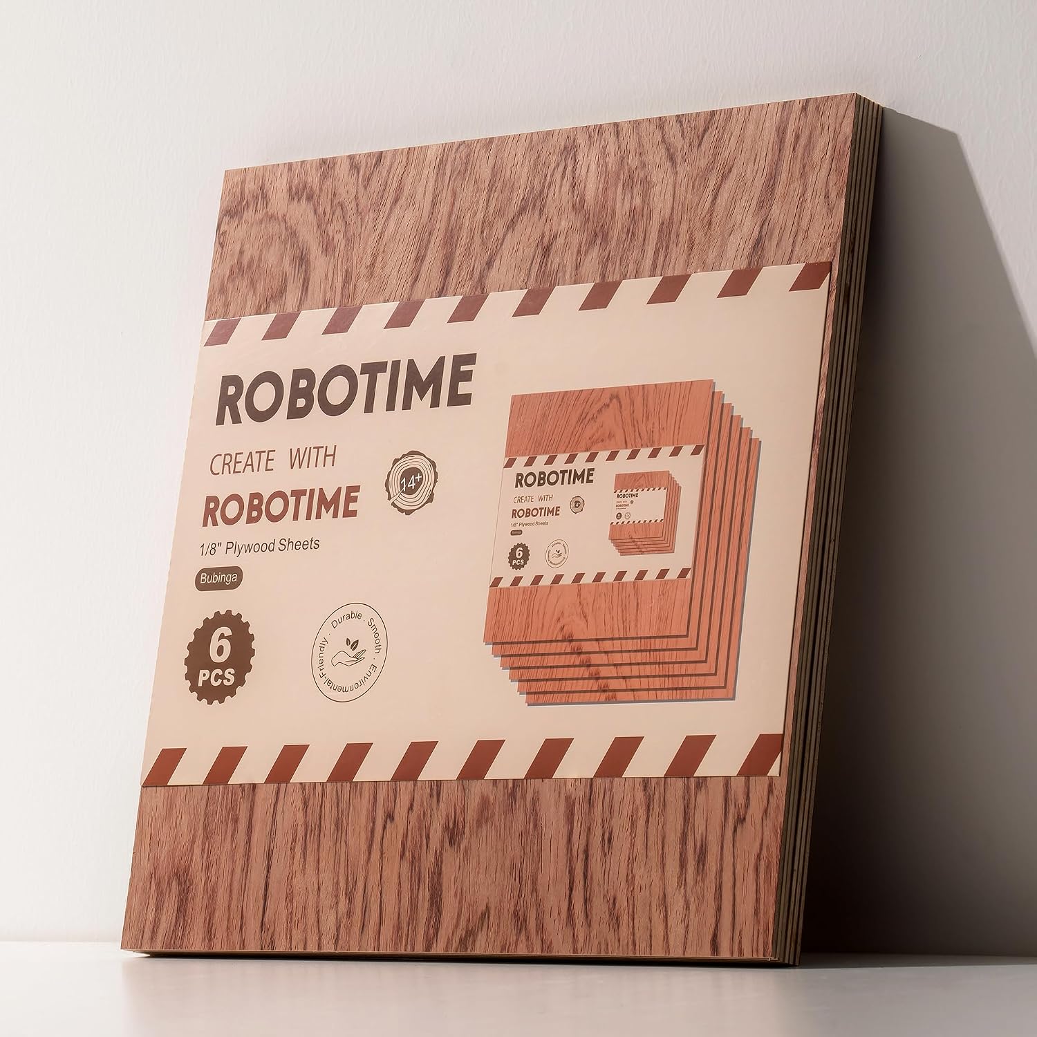ROBOTIME 3mm Plywood for Laser Cutting, 6 Pcs Bubinga 1/8