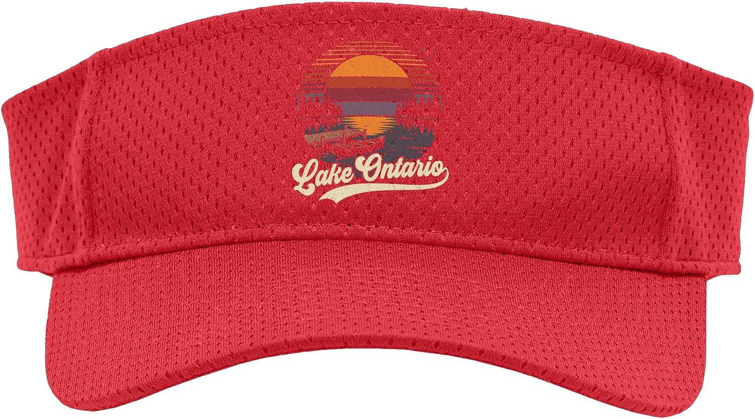 Lake Ontario Retro Vintage Sunset Graphic Sport Sun Visor