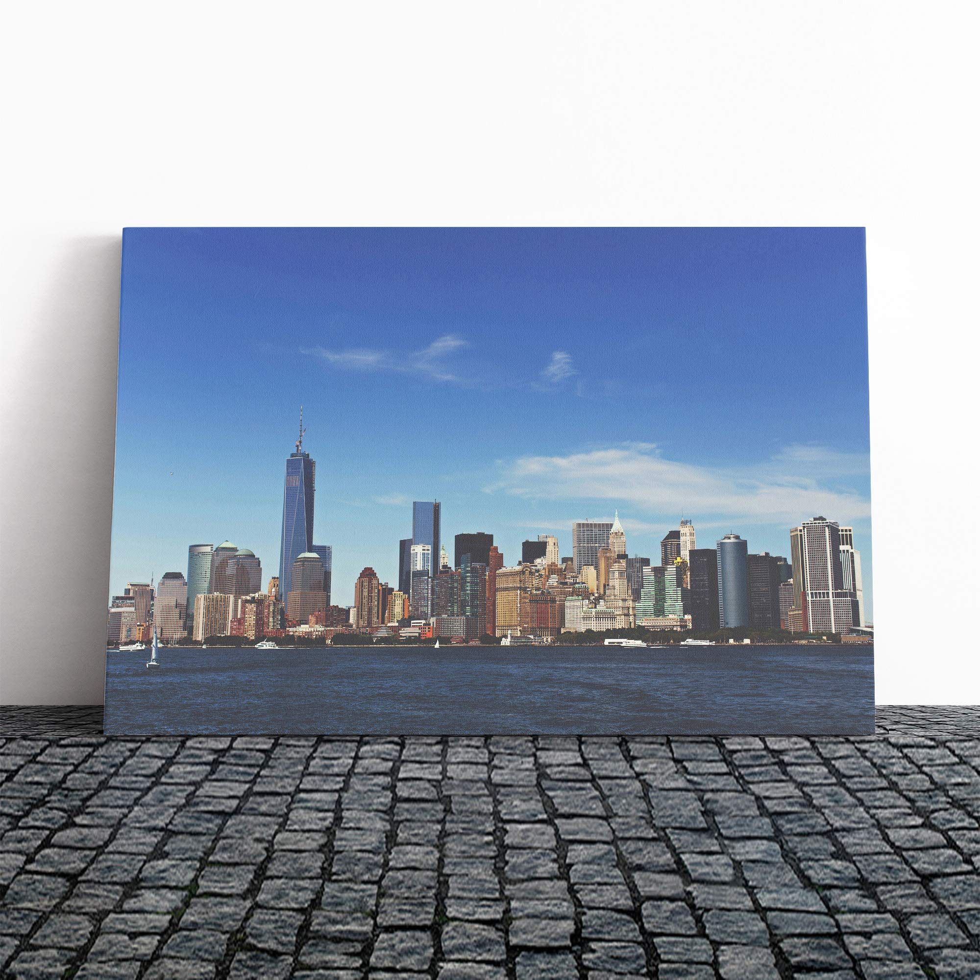 New York City Skyline (4) Canvas Print | Gallery Wrapped 30mm Frame Wall Art | 30x20 inches | Ready to Hang | Modern Cityscape Picture | Living Room Bedroom Lounge Office