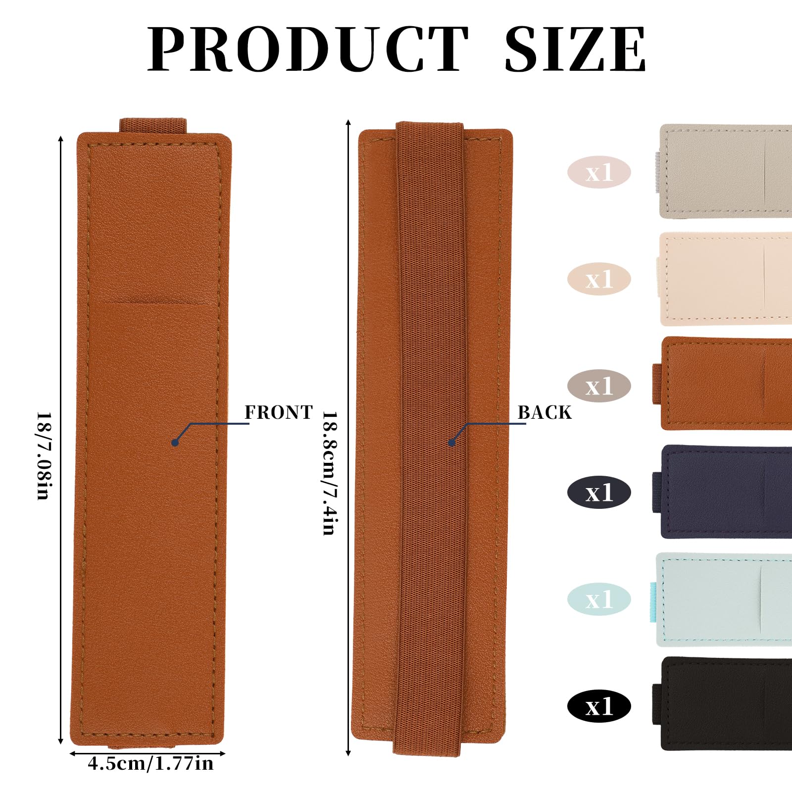 simarro 6 Stück Stifthalter Notizbuch, Verbreiterter Wiederverwendbare Pen Holder Elastischer Stifthalter aus Leder Elastisches Band Buchriemen Tragbare Stiftetasche mit Elastisch für Notizbuch Planer