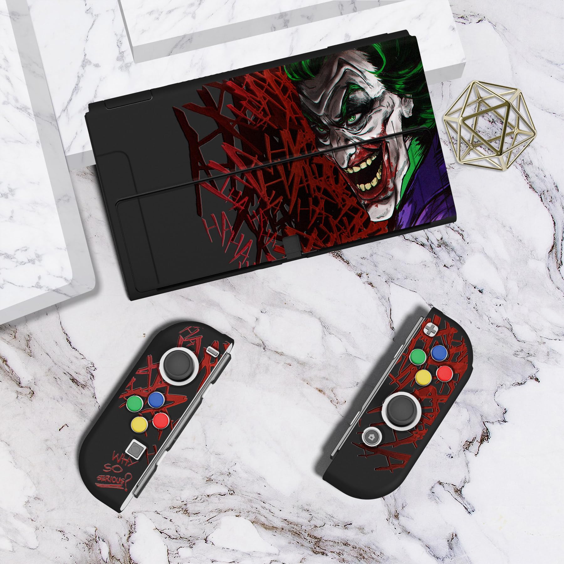 PlayVital ZealProtect Custodia protettiva morbida per Nintendo Switch OLED, protezione flessibile Joycon Grip Cover per Nintendo Switch OLED con tappi per pollice e tappi per pulsanti di direzione