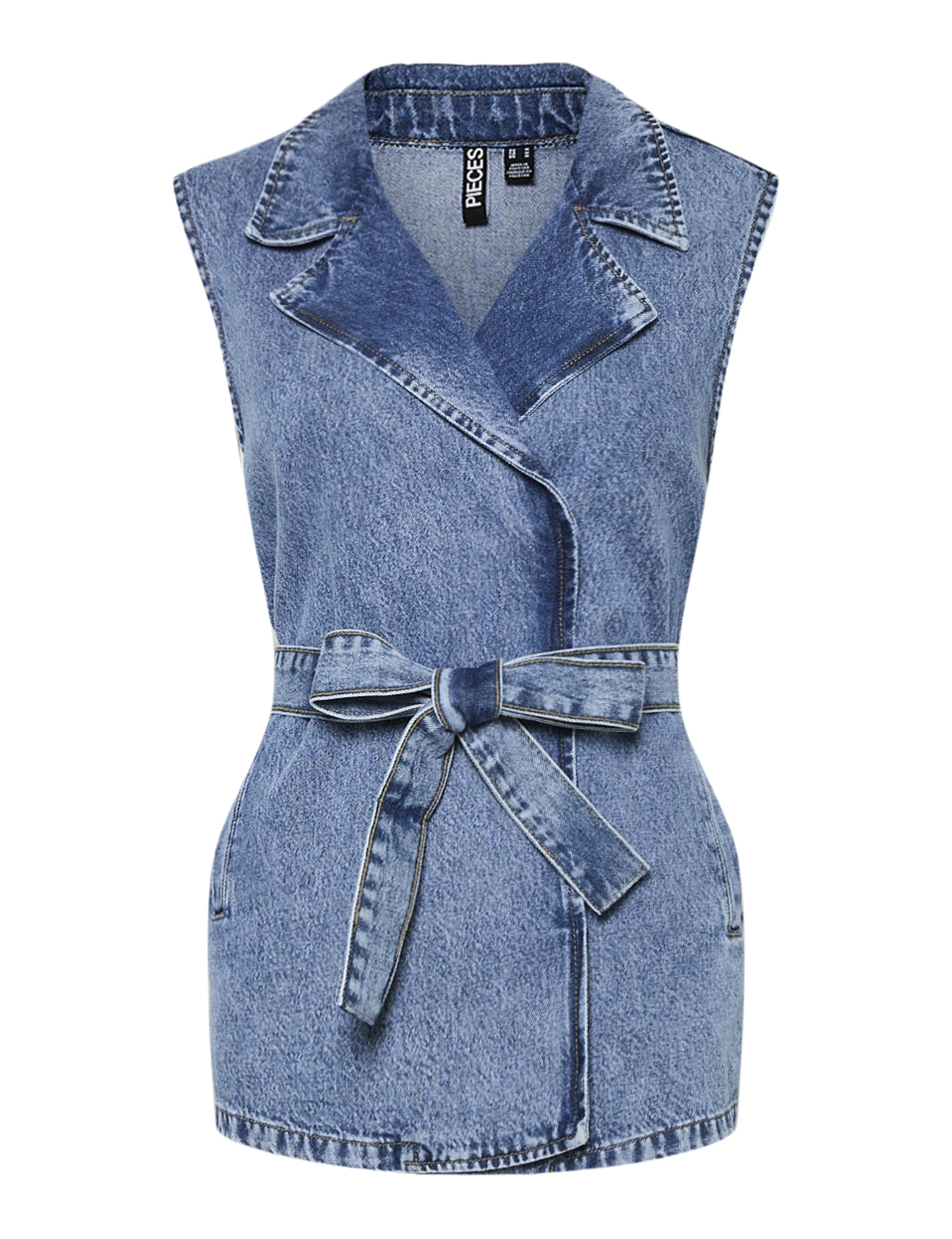 PIECES Pcsabine Long Denim Vest Pcsabine - Gilet lungo in denim Donna (Pacco da 1)