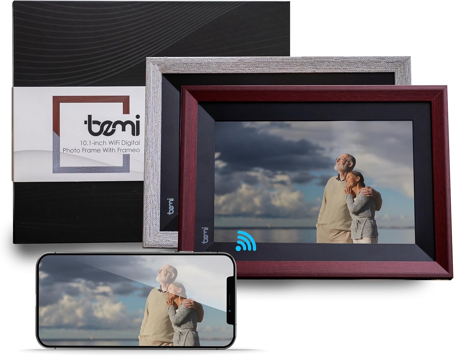Amazon.com : WiFi Bemi Picture Frame with Frameo App Black Digital ...
