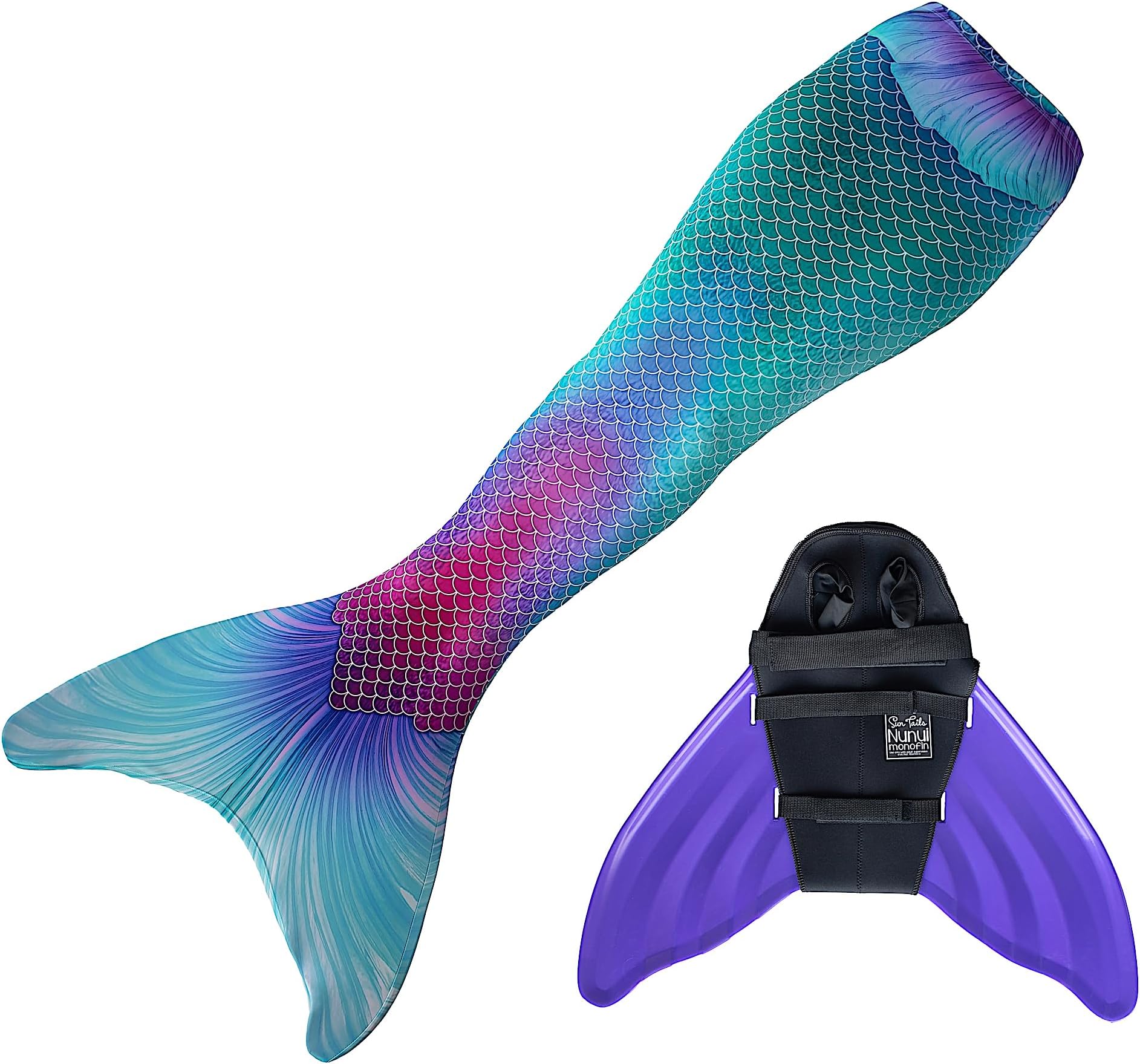 Ariel's Mermaid Magic Monofin and Mermaid Tail for Swimming for Kids, Girls, Teen, and Adults