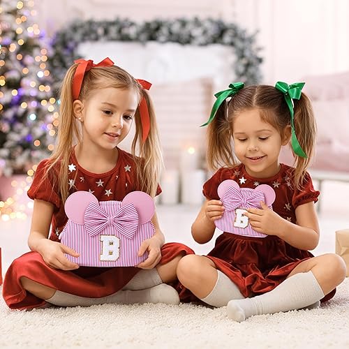 Miniatura 2 de Regalos de Navidad para nietos, bolsa de cosméticos con inicial, bolsa de maquillaje de viaje, regalos de cumpleaños personalizados para niños, Rosa