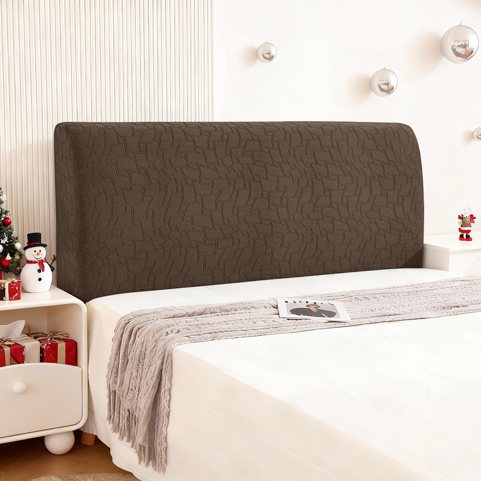 Ystyle Bettkopfteil Bezug, Weicher Staubdicht Headboard Cover, Abnehmbarer Strecken Kopfteil Bezug, Kratzfester Überzug Bett Betthusse Kopfteil Für Schlafzimmer (180CM, Braun)