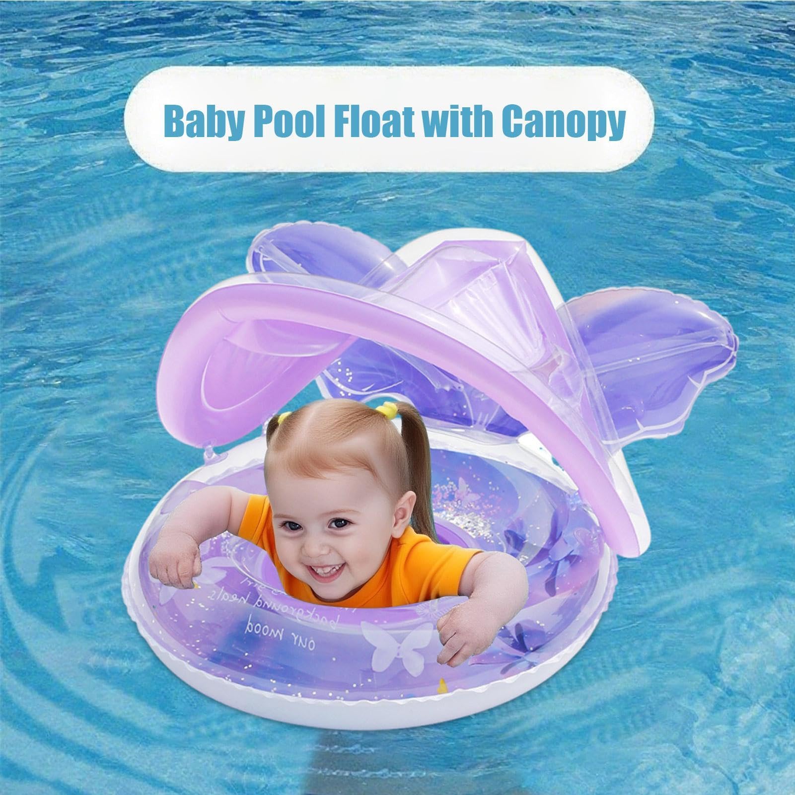 Flotteurs Enfant pour Piscine | Chaise Longue Flottante Forme Papillon avec Auvent - Flotteurs d'eau pour - pour La Baignade Extérieur Au Jardin Au Lac en Été Et Jeux À La Plage