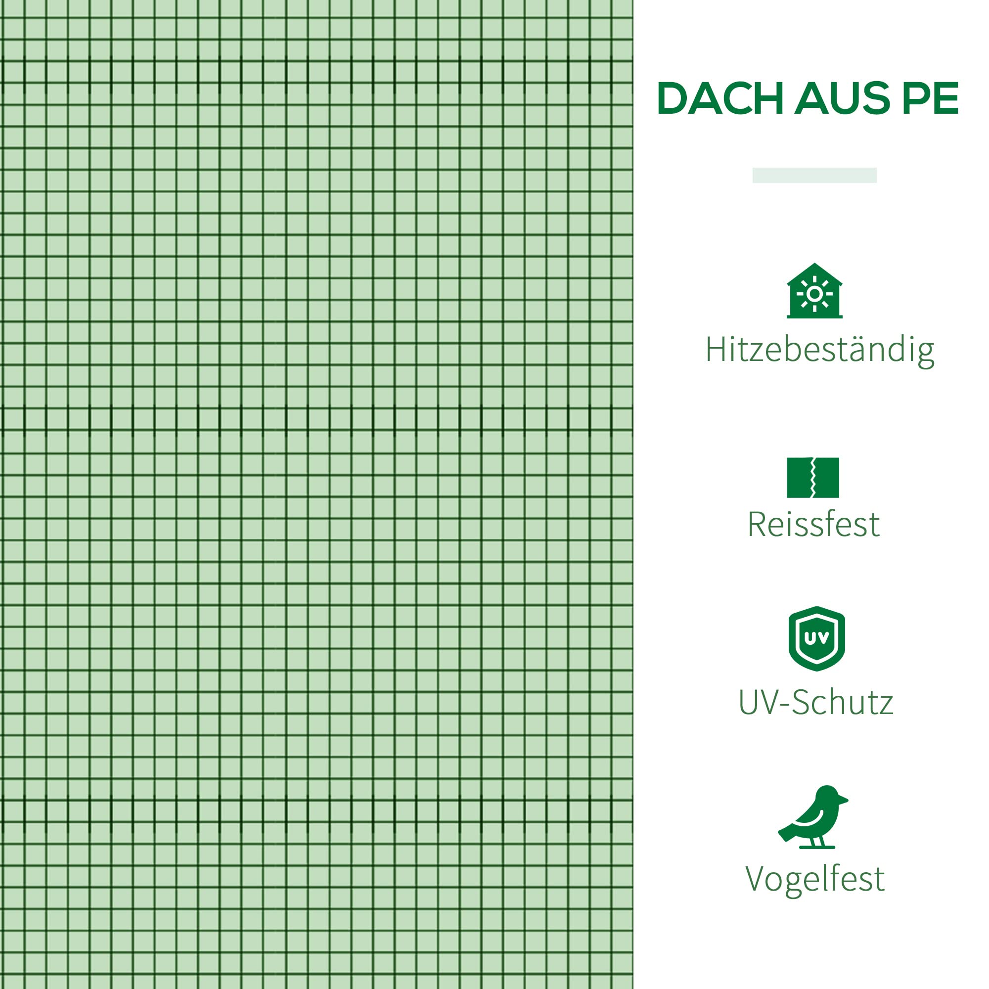 Outsunny Gewächshaus, Winterfest Foliengewächshaus mit aufrollbaren Reißverschlusstür Treibhaus aus Stahl, Tomatenhaus 295 x 100 x 80 cm, Tomatengewächshaus für Tomaten, Gemüse, Dunkelgrün