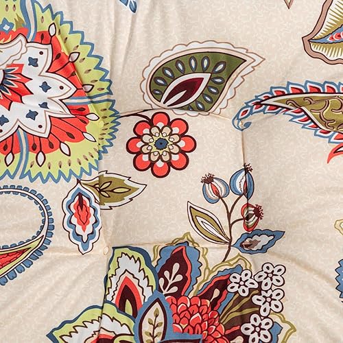 Miniatura 4 de Makimoo Paquete de 2 cojines de mimbre para asiento de patio para exteriores e interiores con lazos, cojín para silla de comedor, 17 x 17 pulgadas