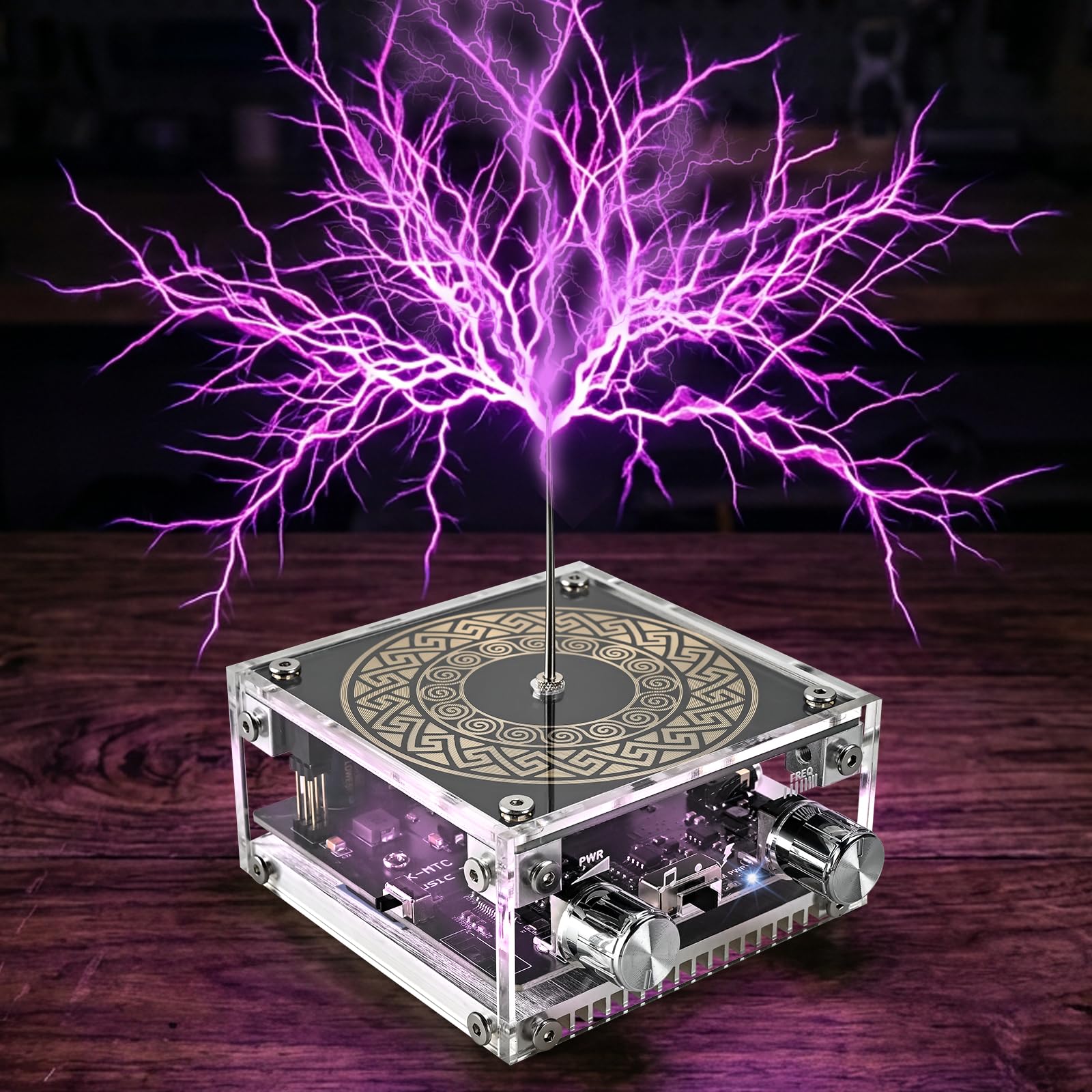 Musik Tesla Spule Bluetooth Lautsprecher mit LED, Berührbarer Lichtbogen Plasma Generator, Tesla Coil Speaker mit 10cm Lichtbogen, Desktop Deko Physik Experiment Geschenk für Technikfans