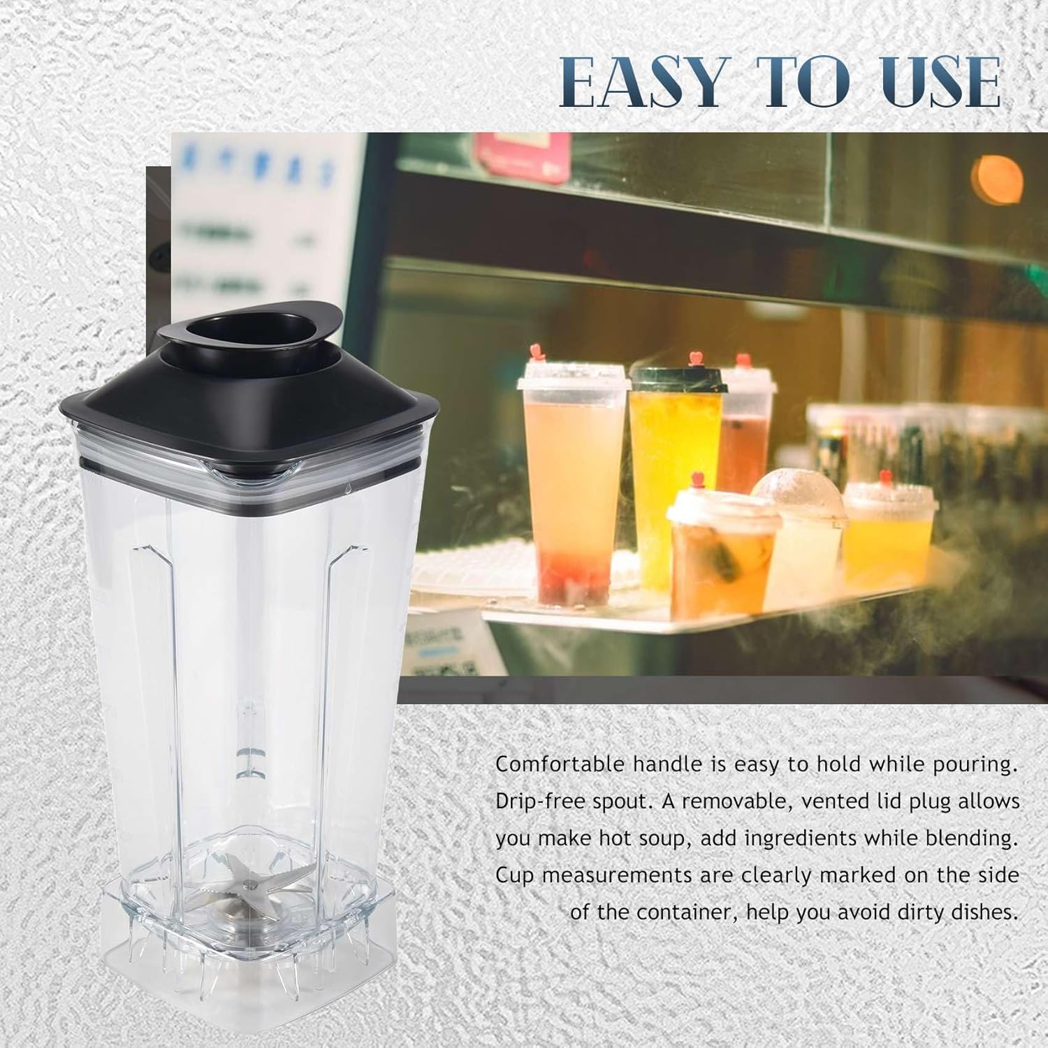 Spare Jug for Blender Replacement Part Transparent 2L Capacity Blender Spare Compatible for SILVER Blender