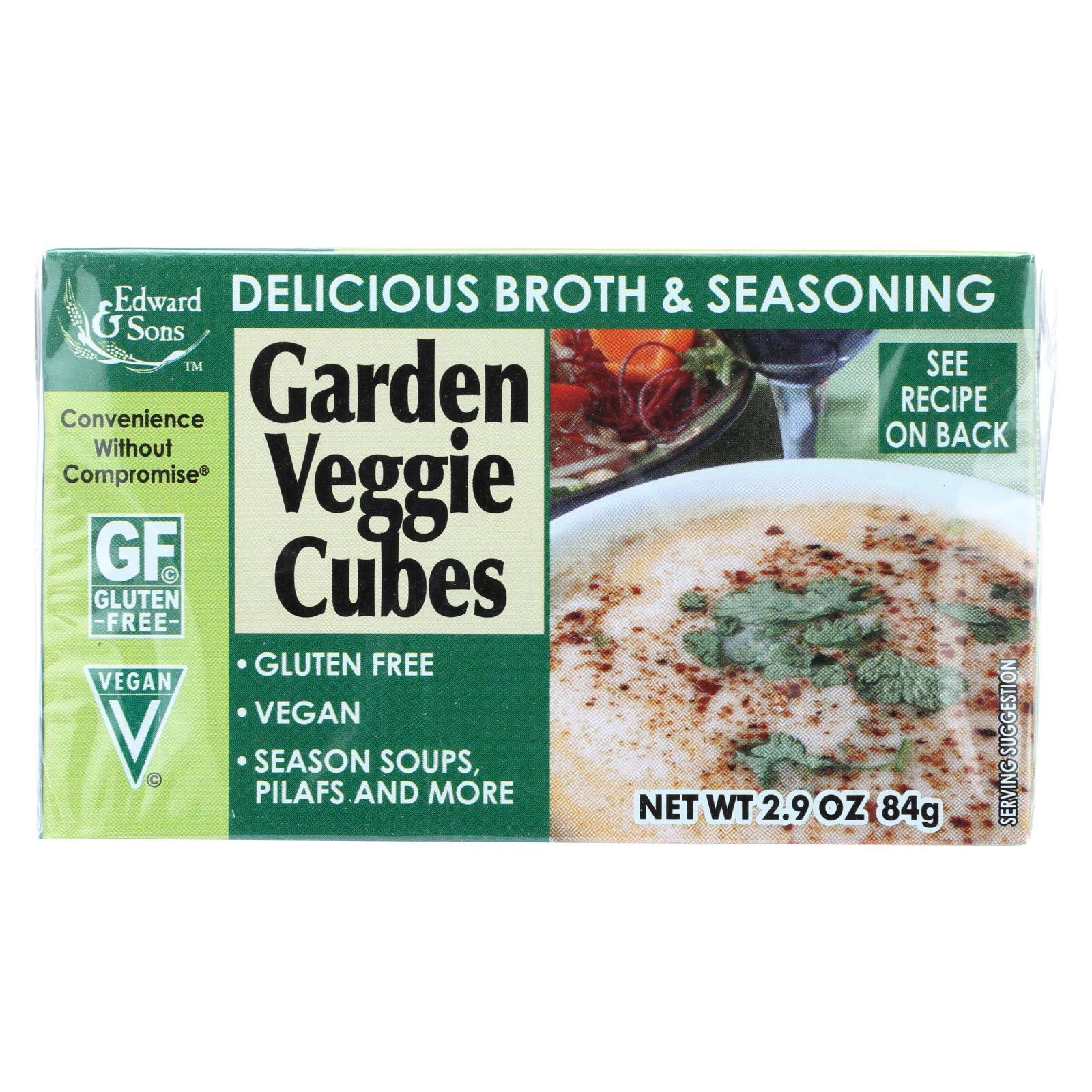 EDWARD & SONS BOUILLON CUBE GF GRDN VEGGI, 2.9 OZ