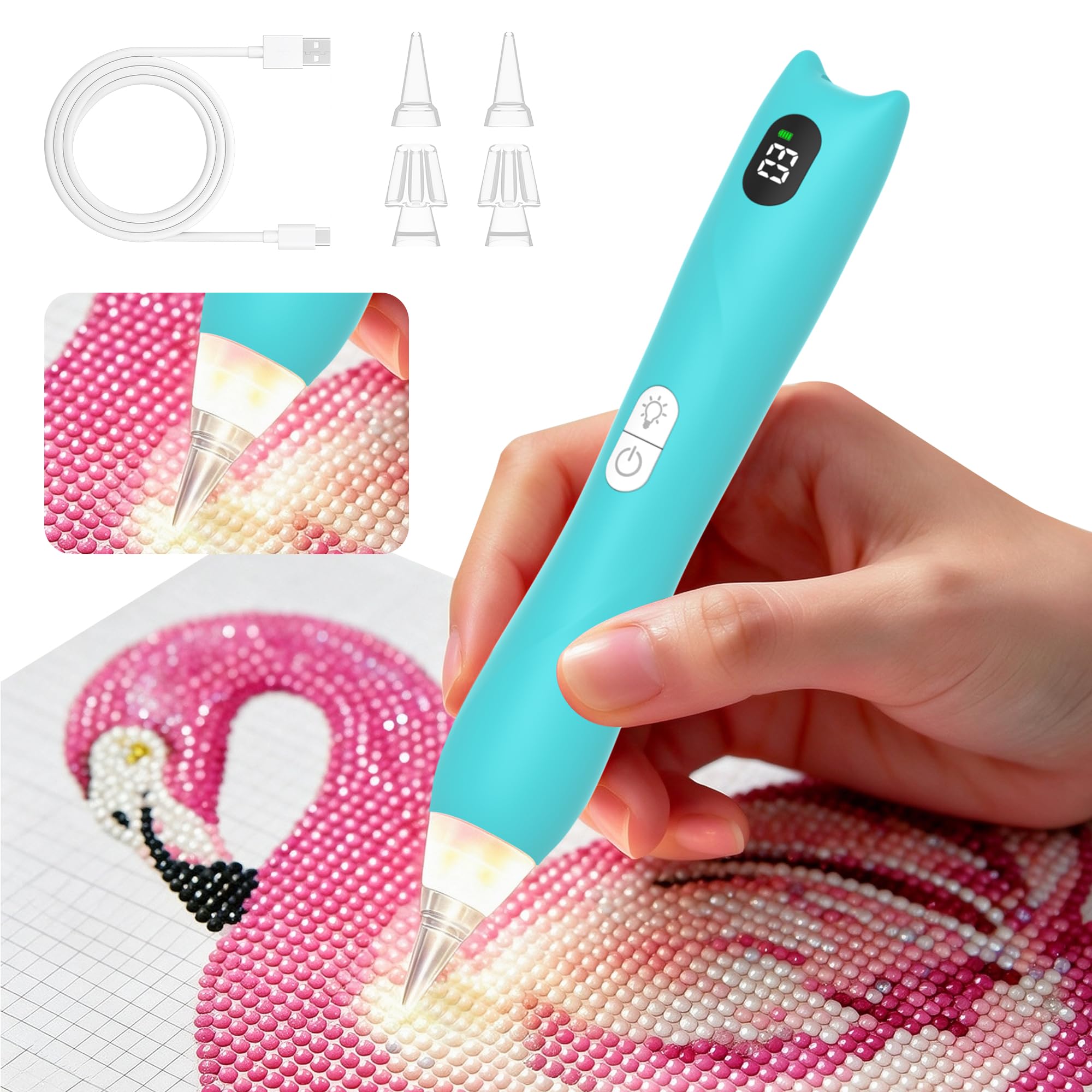 GXQSNOWEF Type-C Rechargeable 3 Levels Adjustable Pen