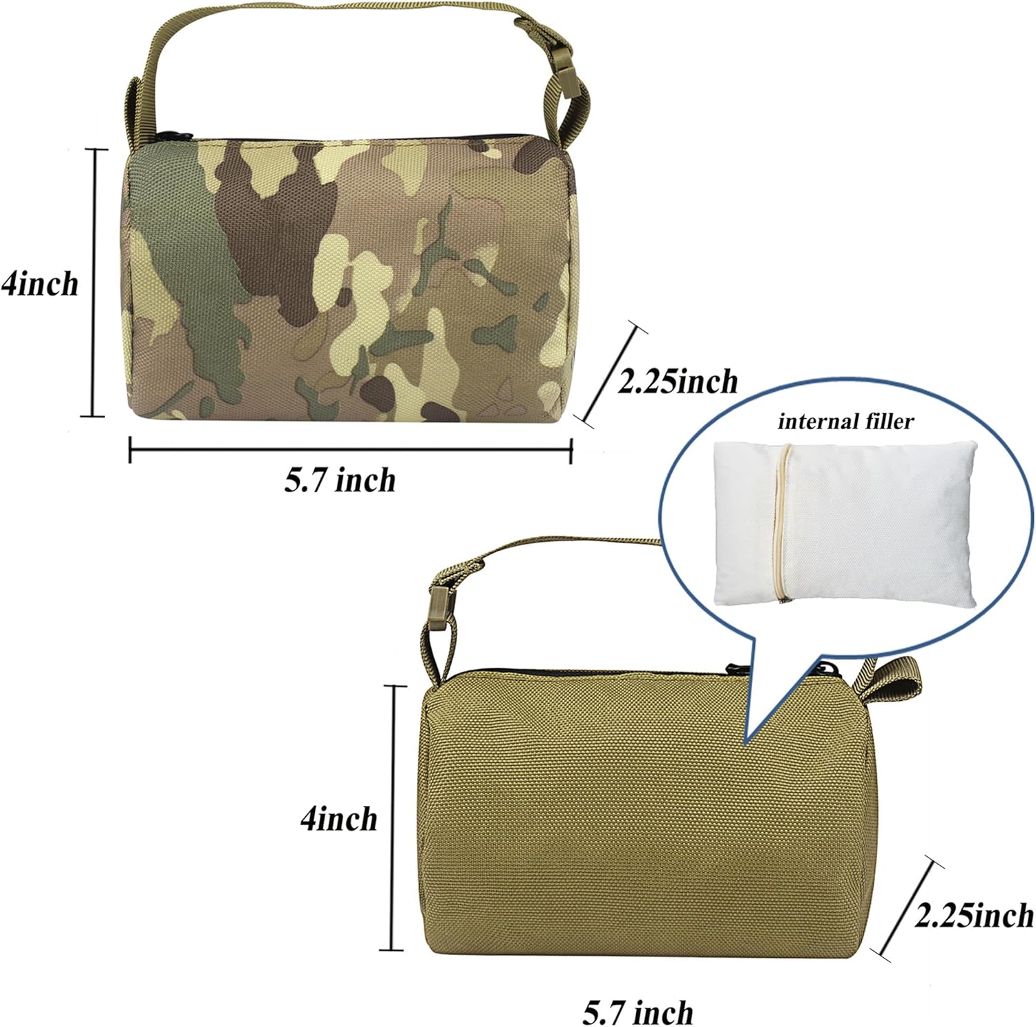 Shooting Rest Bag for Rifles, 600D-Oxford Shooting SandBag Front & Rear Support Squeeze Bag Gun Rest Stand Holder for Shooting and Hunting