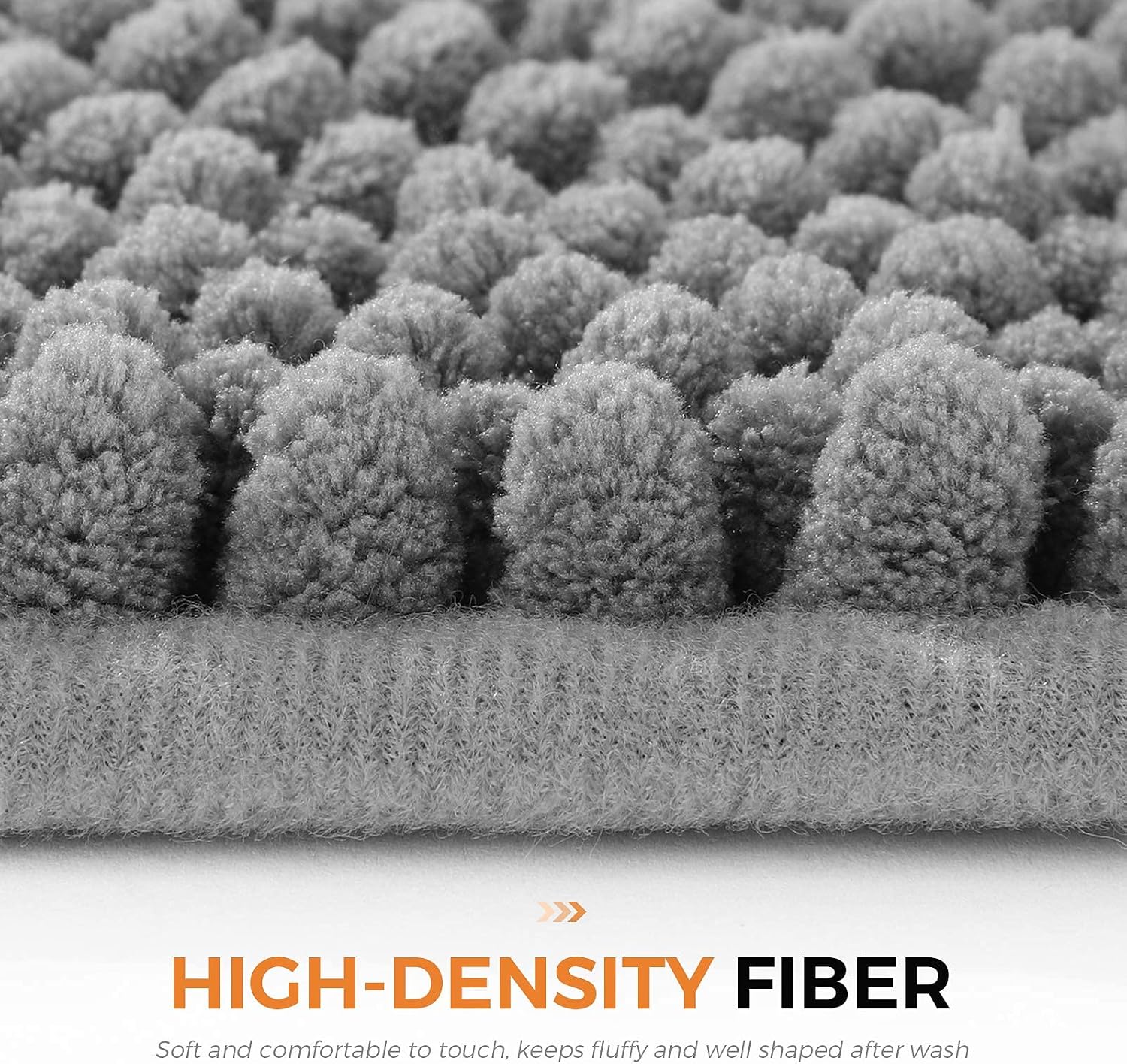 Delxo Kitchen Mat Kitchen Rug Set [2 PCS] - Perfect for Kitchen, Bathroom, Living Room, Soft, Absorbent Microfiber Material, Non-Slip, Easy Clean Machine Washable Floor Runner - 17"x48"+17"x24", Grey