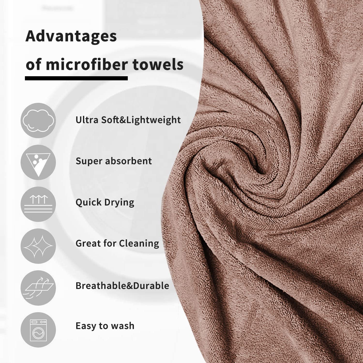 Sassoon Venir Microfiber 1 Piece Men Bath Towel 450 GSM (70x145cm, Peanut Color) Ultra Soft Material, Towel for Daily use 2