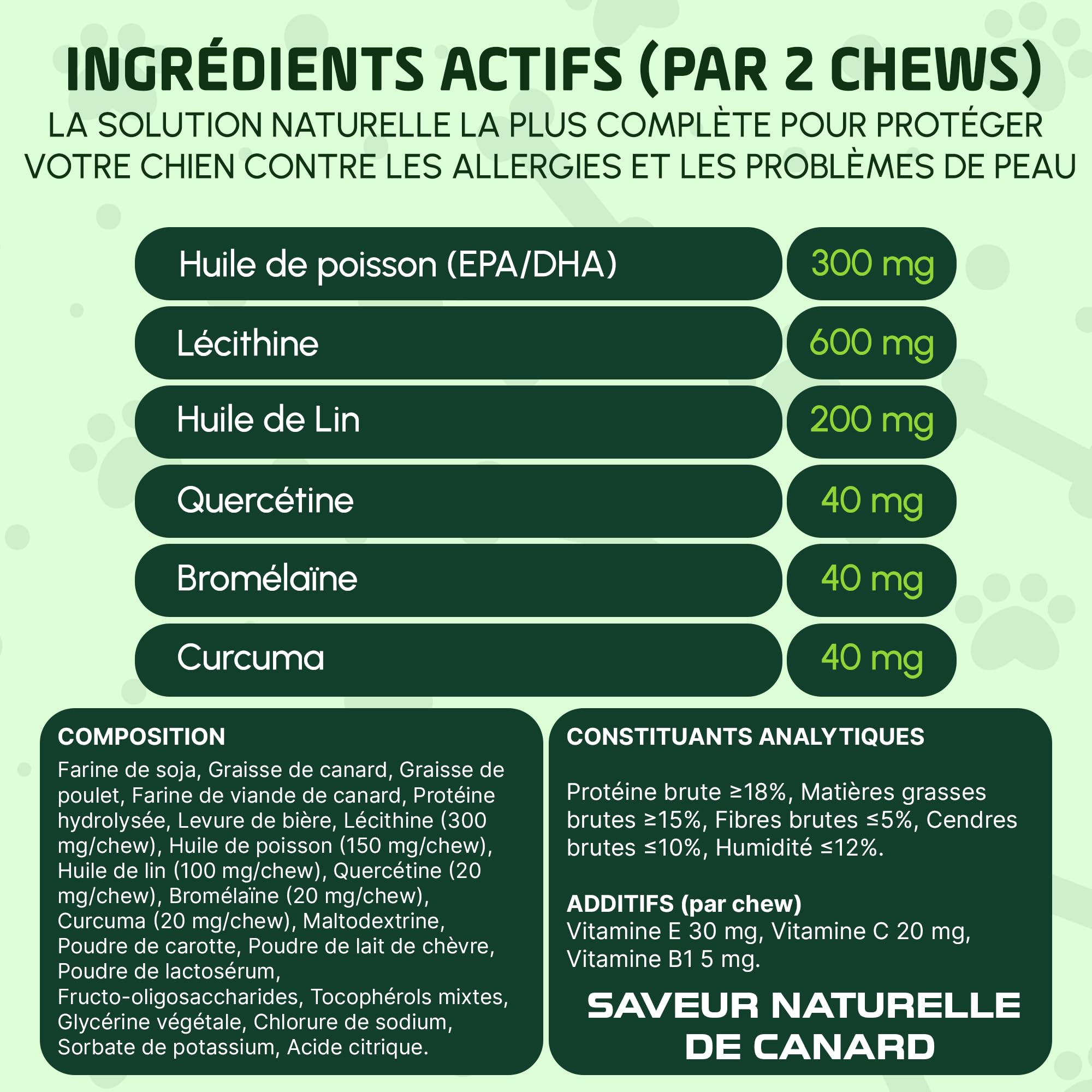 Anti Allergie Chien, 150 bouchées, 100% Naturel – Complément Immunitaire & Peau – Quercétine, Oméga 3, Curcuma – Anti Démangeaison, Allergies Alimentaires & Dermatite | Acevit Nutrition