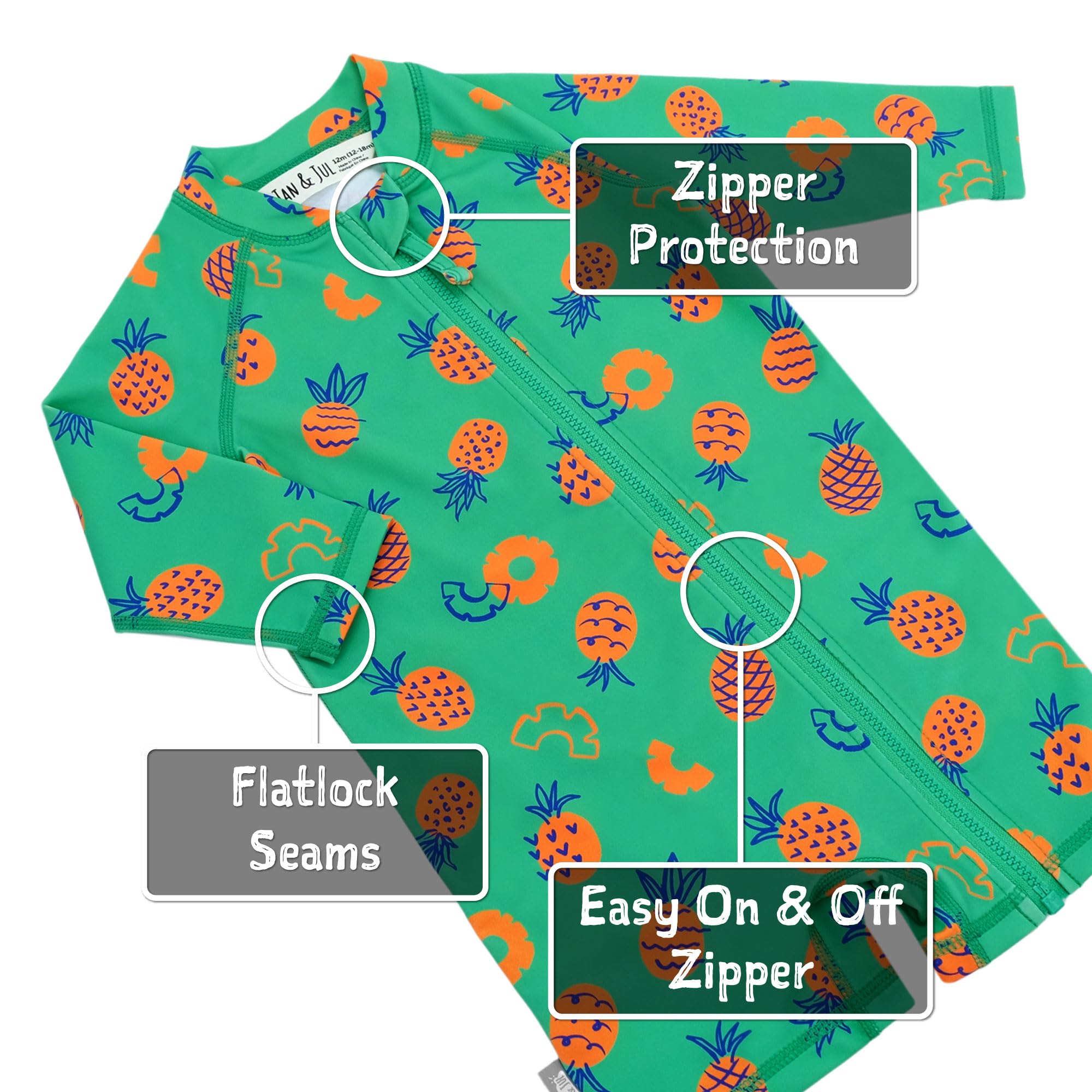 Jan & Jul Rashguard monoblocco per bambini con protezione UV per ragazzi e ragazze, Lontra, 18- 24 mesi