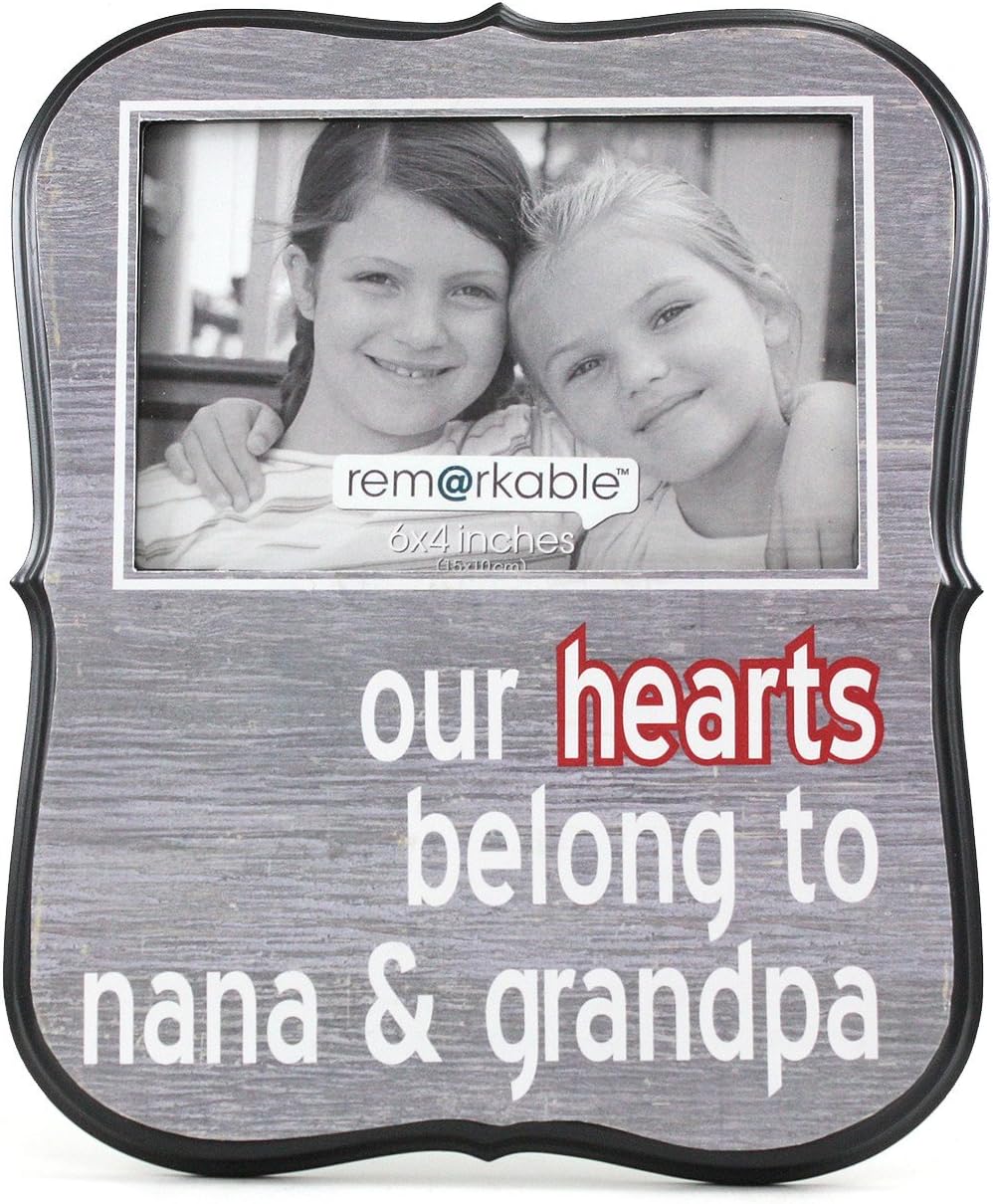 Fetco Home Decor Audrey Our Hearts Belong to Nana and Grandpa Photo Frame Luxury