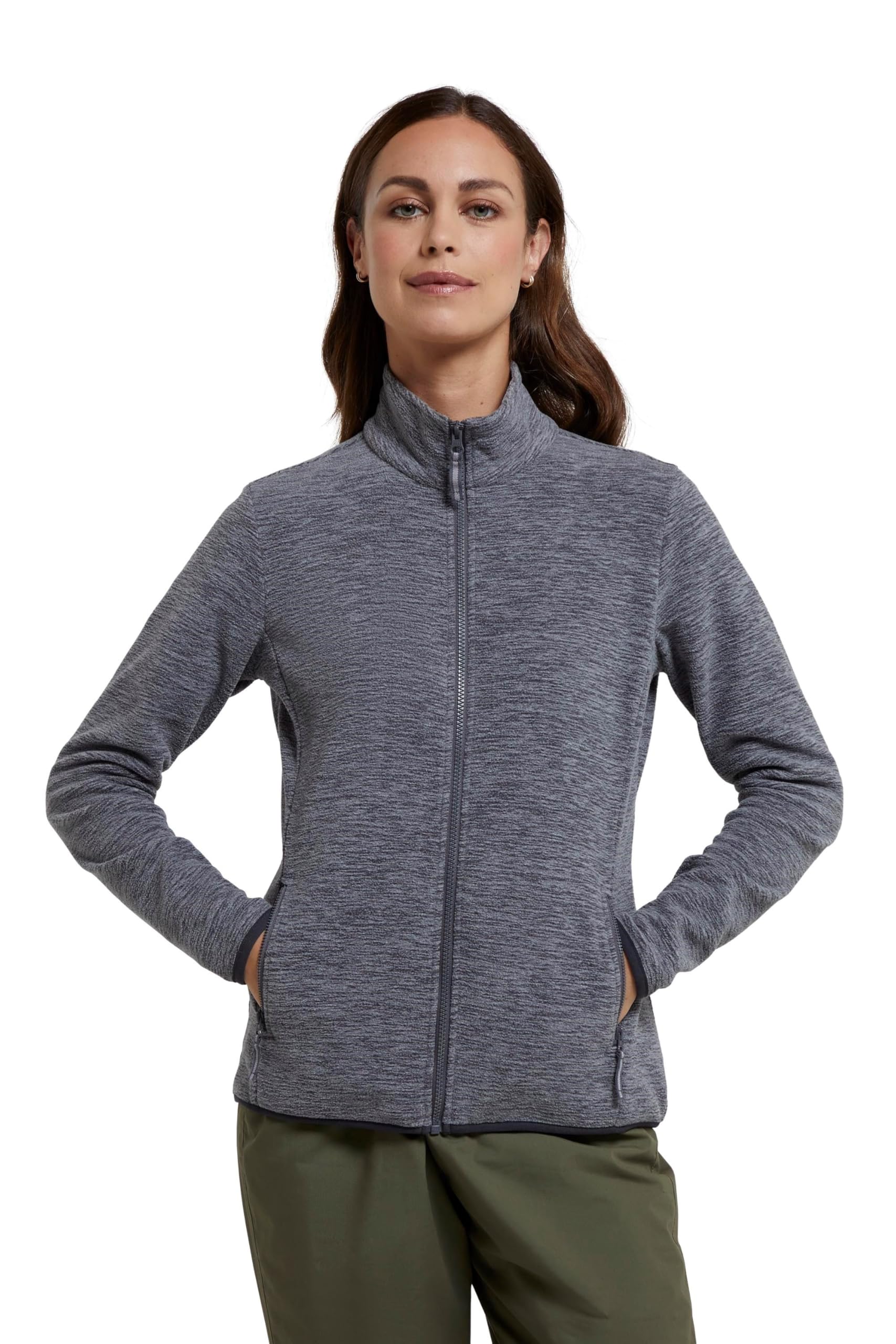 Mountain Warehouse Women's Snowdon Full Zip Sweater Lightweight Fleece in Charcoal | Size: 6