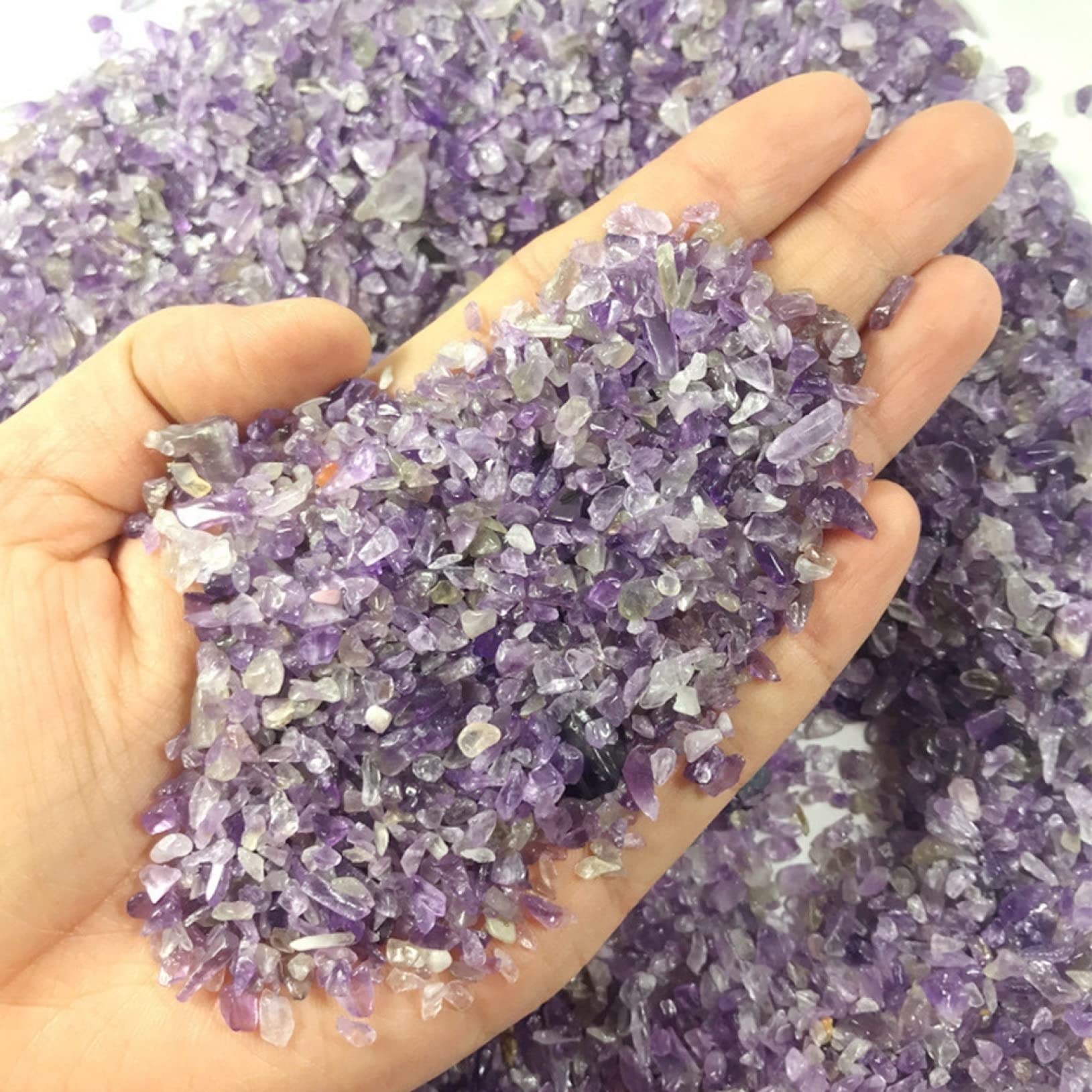 Plein de Textures Poudre d'améthystes Naturelles, 100g, 2-5mm, Cristal, Gravier, Roche, gemme Brute, décoration de bonsaï for Aquarium