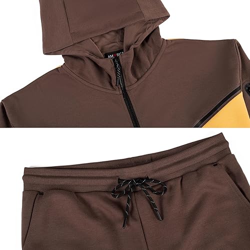 Miniatura 5 de Men's Tracksuits Sweatsuits For Men Hooded Tracksuit Sweatsuit Long Sleeve Full-Zip Jogging Sweatpants 2 Piece