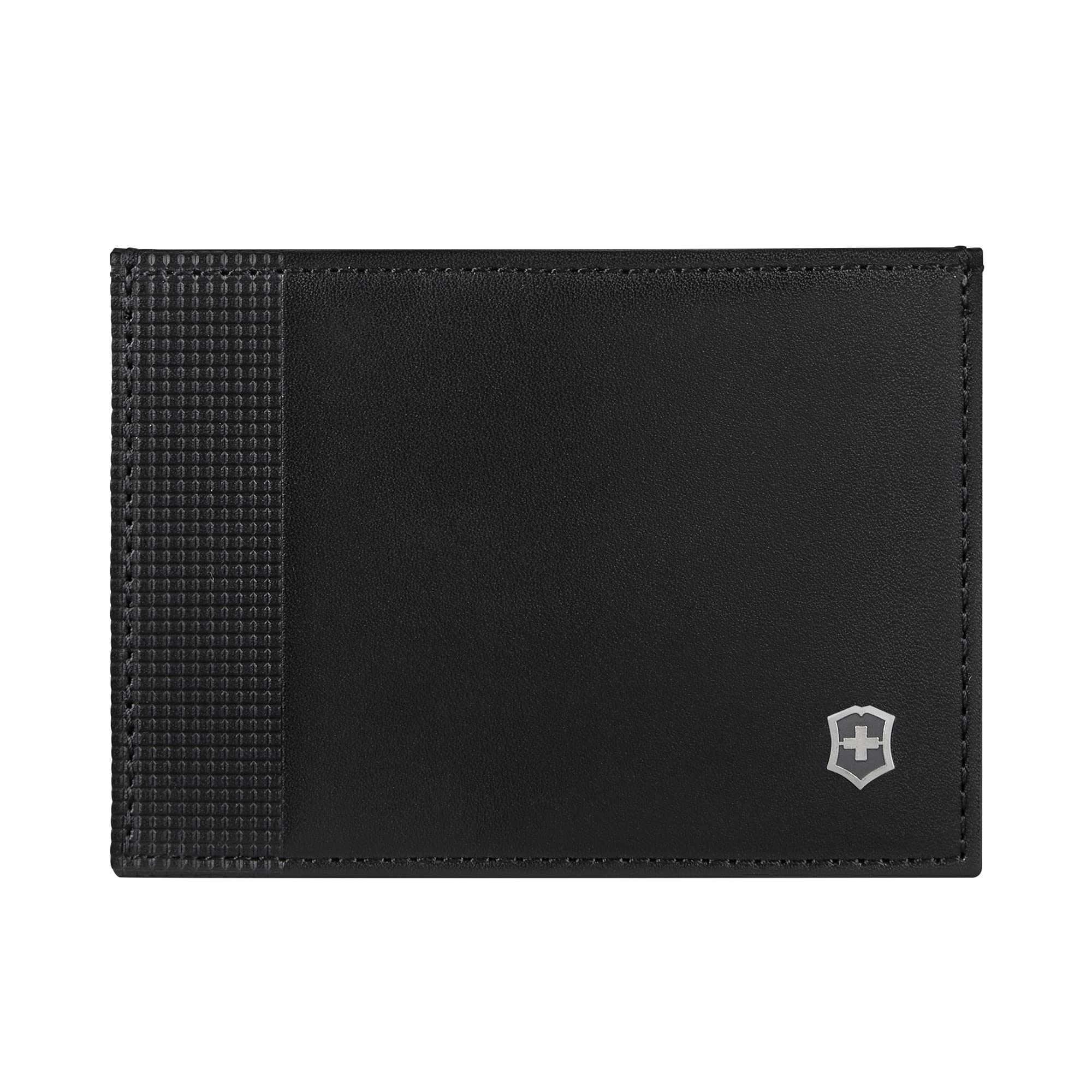 Victorinox Altius Alox Slim Card Case, Tarjetero de Piel con protección RFID, Mujer/Hombre, con Compartimentos para Tarjetas y Compartimentos Laterales, Negro