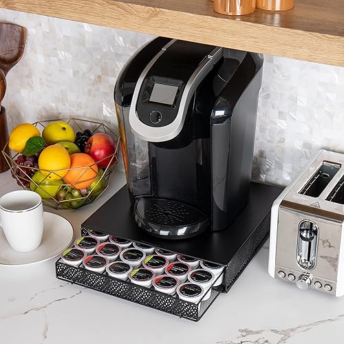 Miniatura 6 de Mind Reader MTRAY-BLK - Organizador de almacenamiento de cápsulas de café cajón de malla de metal negro