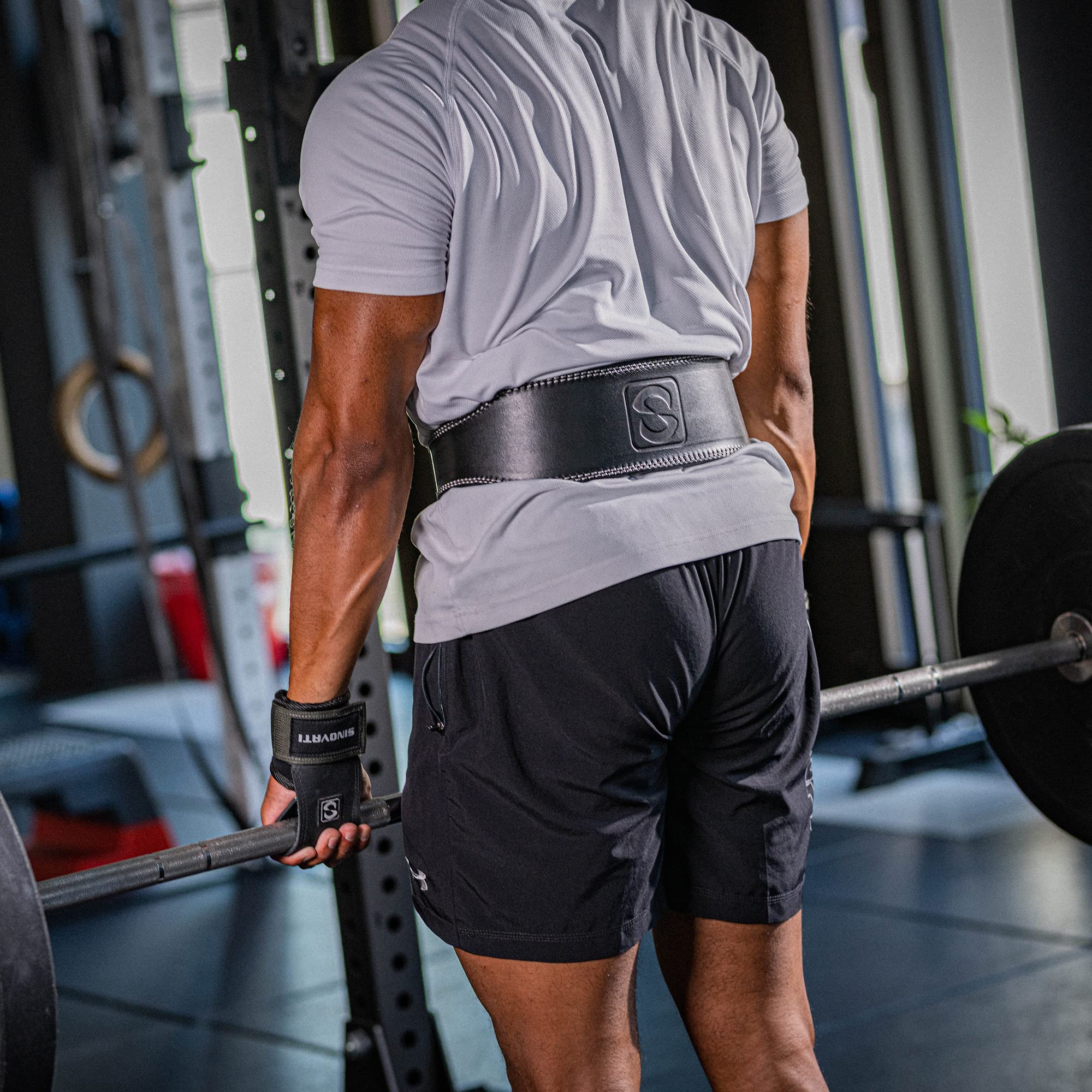 Pas do podnoszenia ciężarów, do treningu siłowego, do sportów siłowych, do sportów siłowych, takich jak martwy lifting, przysiady i budowanie ciała, pas fitness z wyściółką, czarny, gładki, rozmiar L
