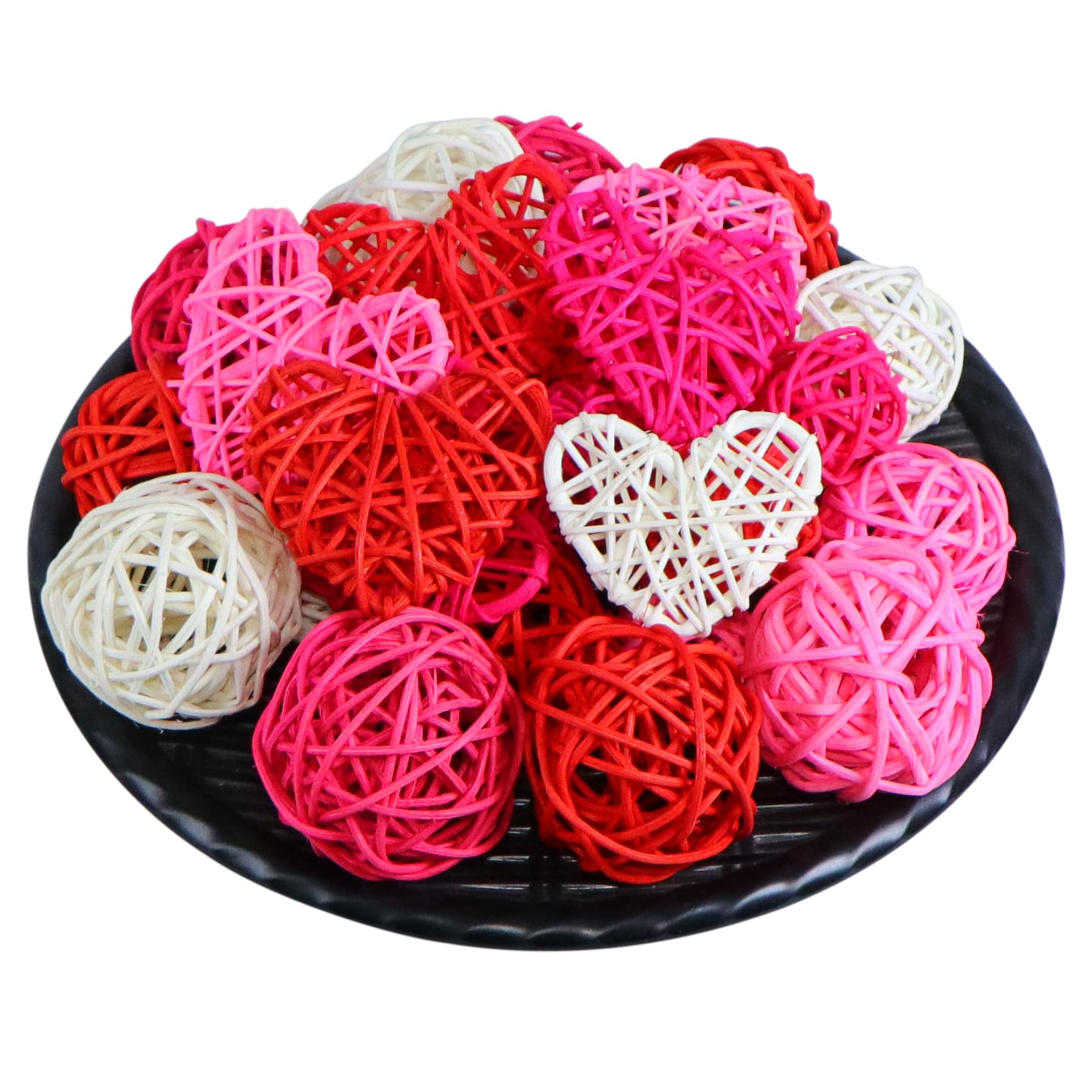 5 Pezzi-palle A Forma Di Cuore Di Rattan Per San Valentino, Riempivo Di Vaso A Forma Di Cuore, Artigianato Fai Da Te In Rattan, Decorazioni In Rattan Per Festa Del 4 Luglio