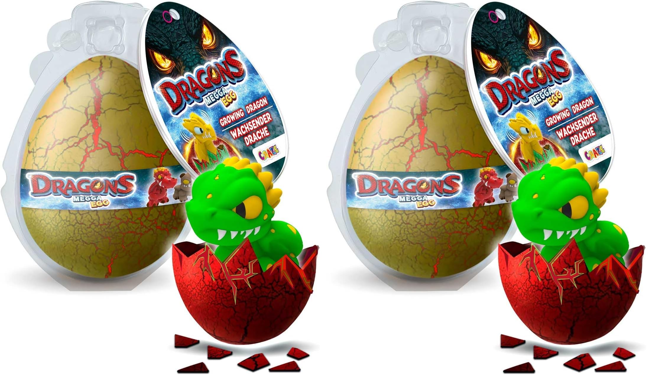 CRAZE Dragon Glitz Magic Digging Set d'œufs Surprise avec Figurines de Dragon, œuf Rose pour Explorer et Collectionner des Jeux à partir de 3 Ans 22429 Dragon Inside