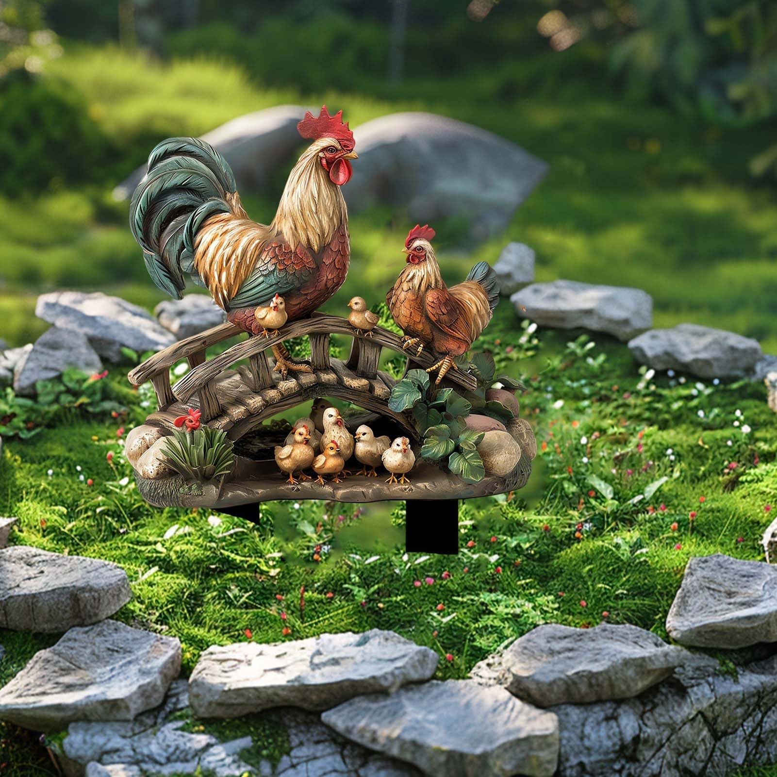 Drfeify Statue de coq Simulation résine coq Statue forme de poulet Drfeify Statue de coq Simulation résine coq Statue forme de poulet
