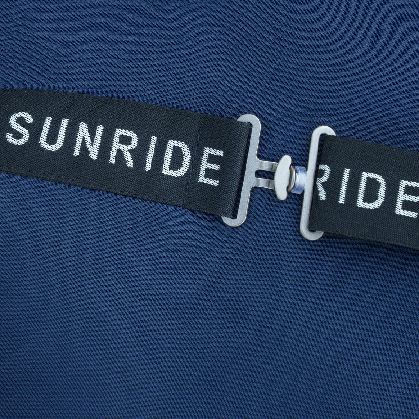 SUNRIDE Stalldecke 50g für Pferde - mit Fleece - geeignet als Unterdecke - extrem atmungsaktiv - abnehmbare Bauchgurte (blau, 145 cm)